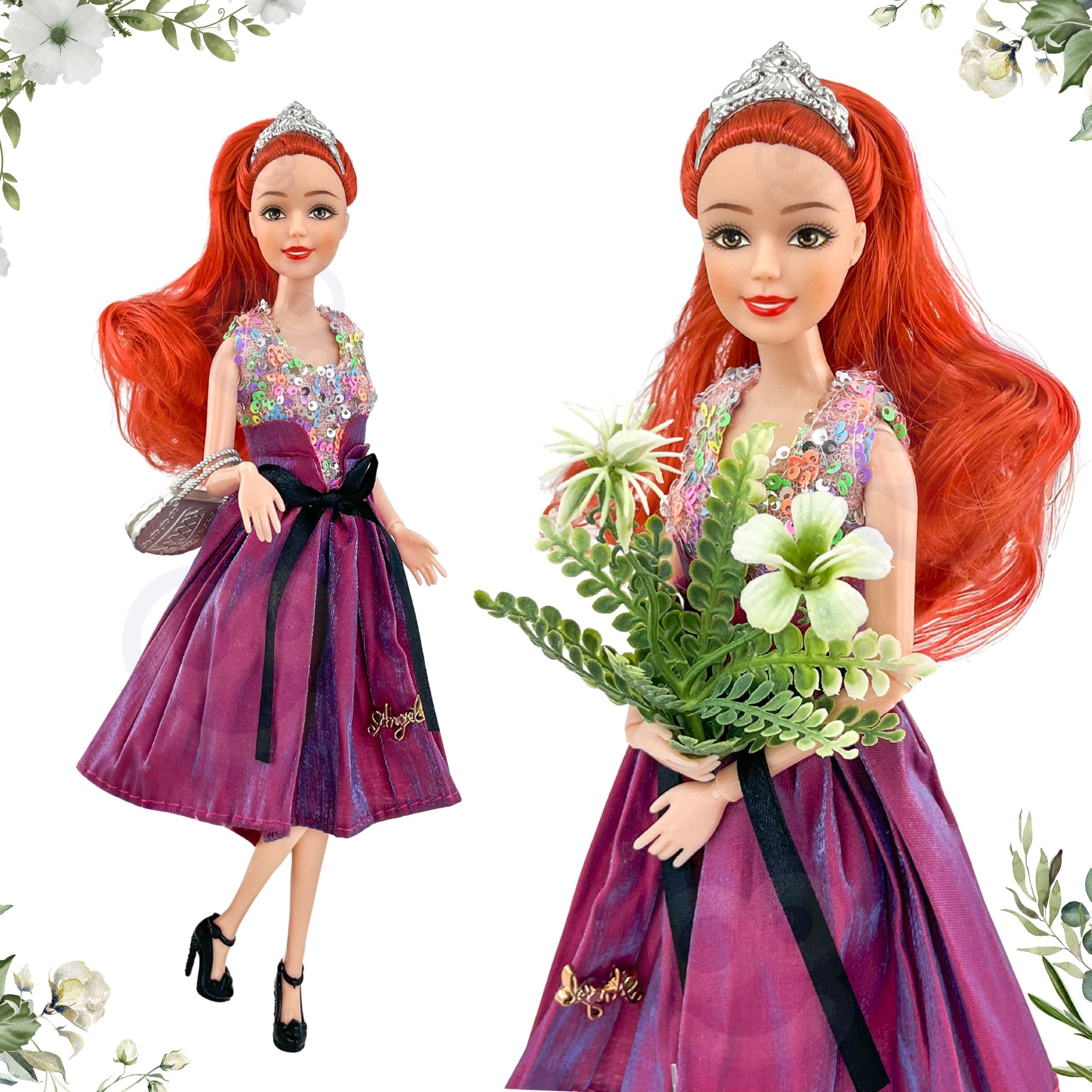 WOOPIE ROYAL Emi Style Fashion Doll 32 cm - Stylish Princess in a Pink Dress + Accessories - Slika 6
