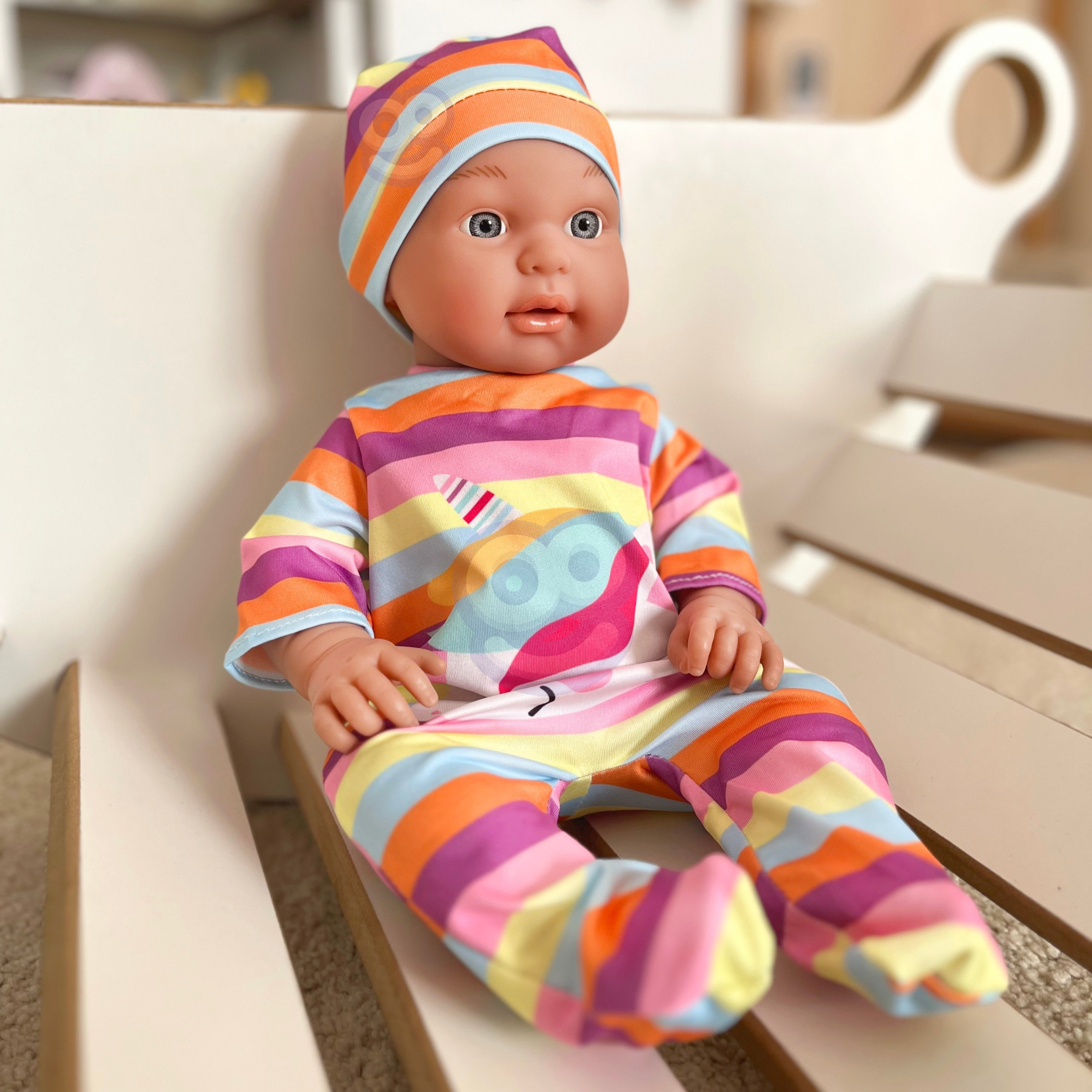 WOOPIE ROYAL Doll Clothes Set Romper Bodysuit Unicorn Hat 43-46 cm - Slika 6
