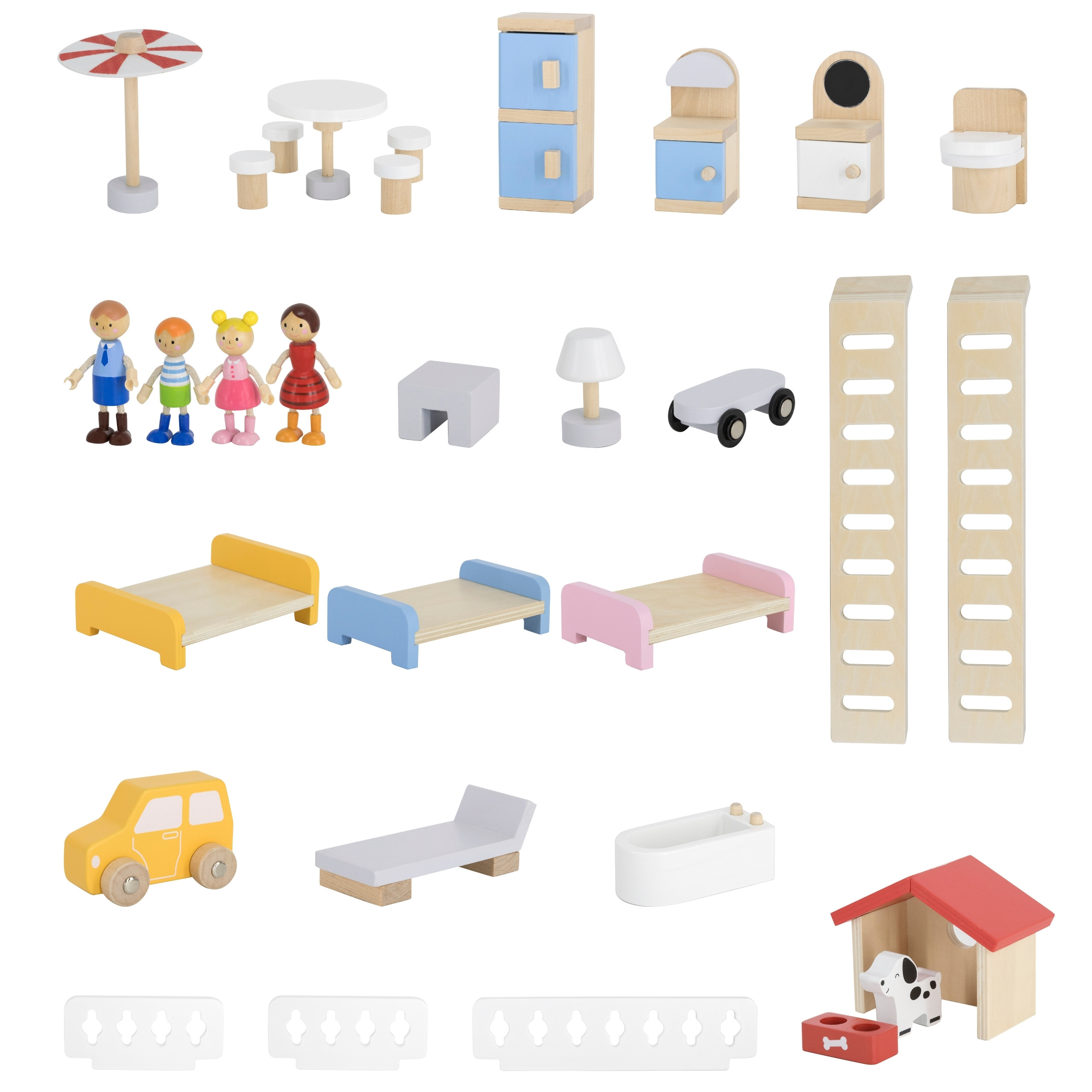 VIGA Wooden Dollhouse Set with Dolls and Accessories - Slika 8