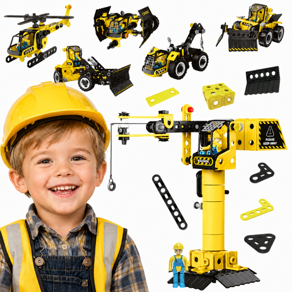 WOOPIE Construction Set STEAM Construction Vehicles 6in1 223 pcs.