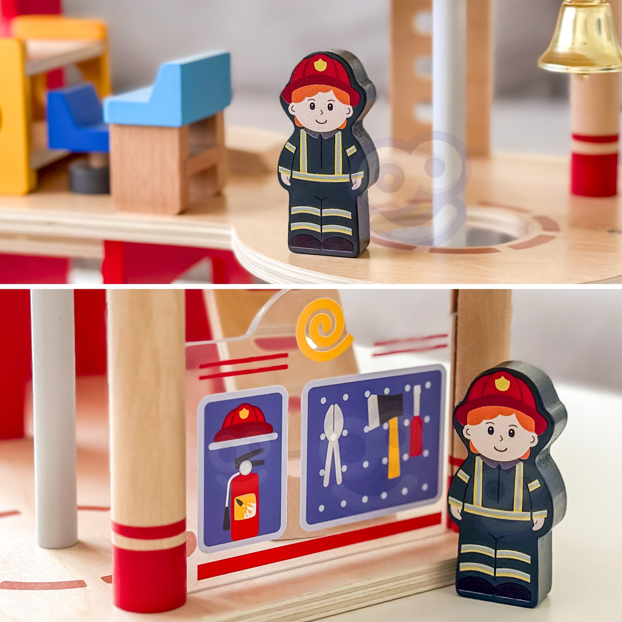 VIGA Wooden Garage Fire Station Set 14 pcs - Slika 6
