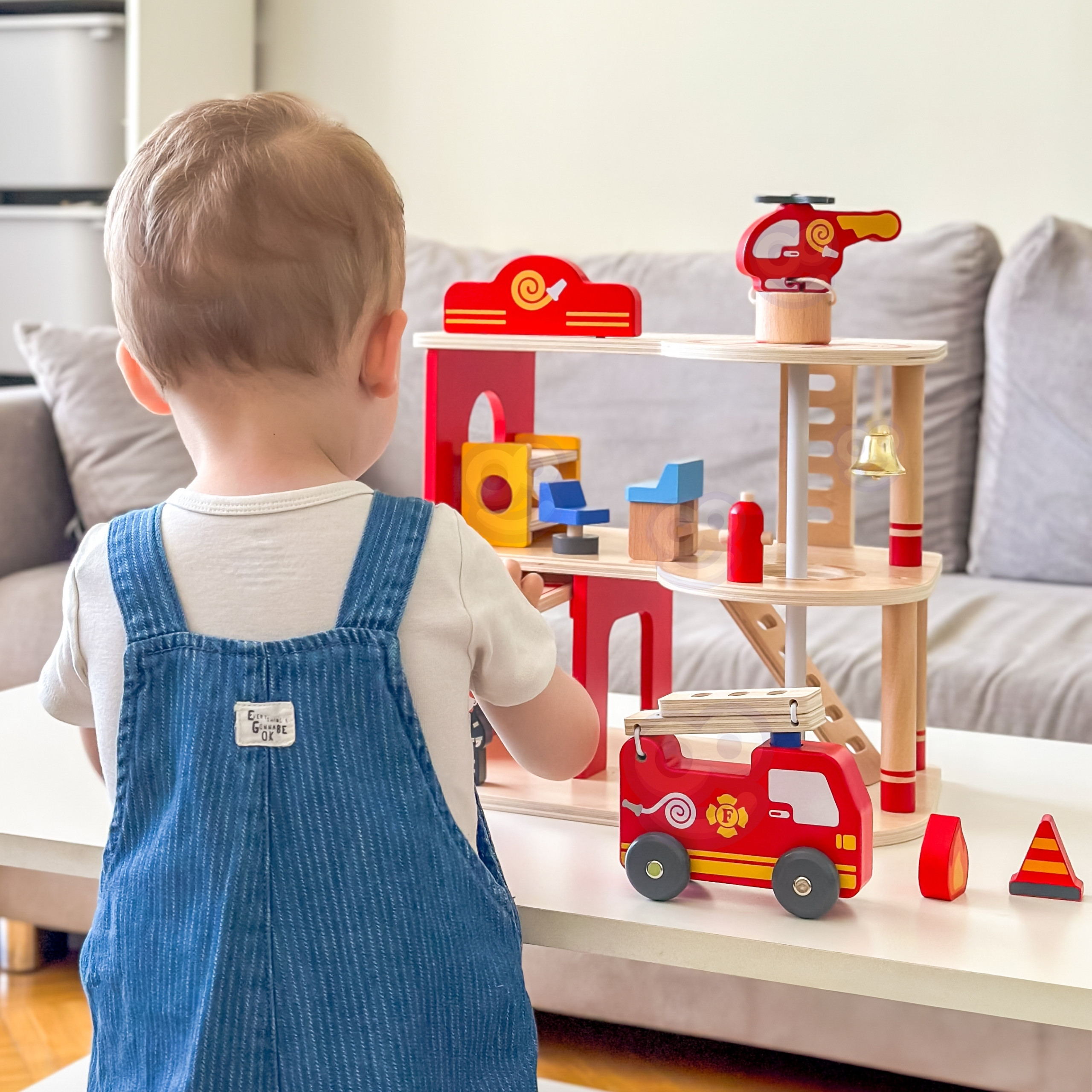 VIGA Wooden Garage Fire Station Set 14 pcs - Slika 7