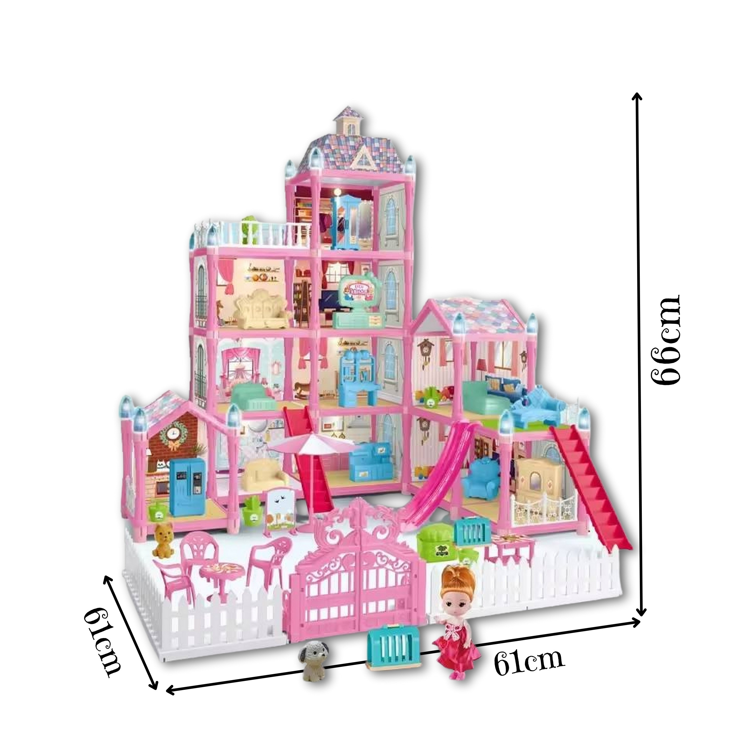 WOOPIE Dollhouse Villa with Accessories and Illuminated Doll 275pcs. - Slika 4