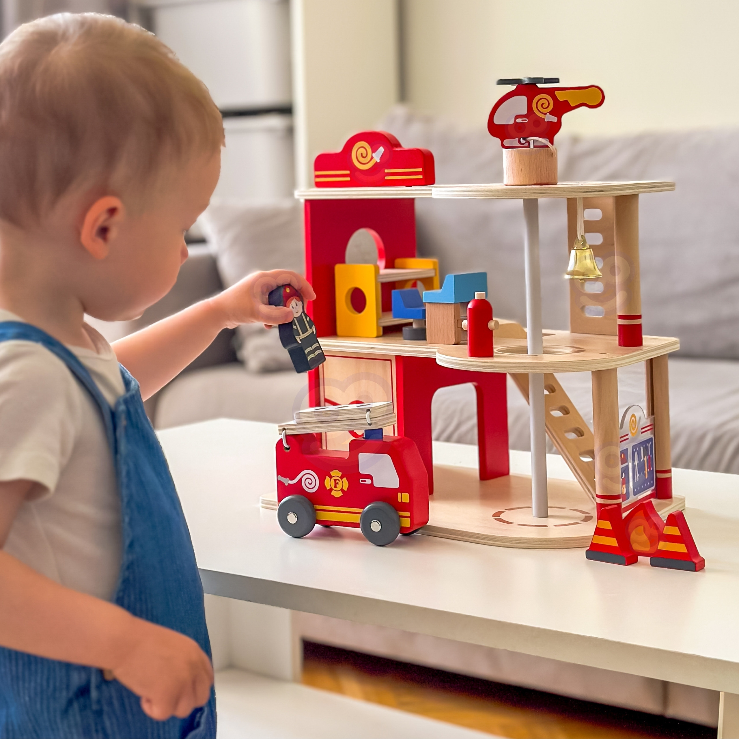 VIGA Wooden Garage Fire Station Set 14 pcs - Slika 8