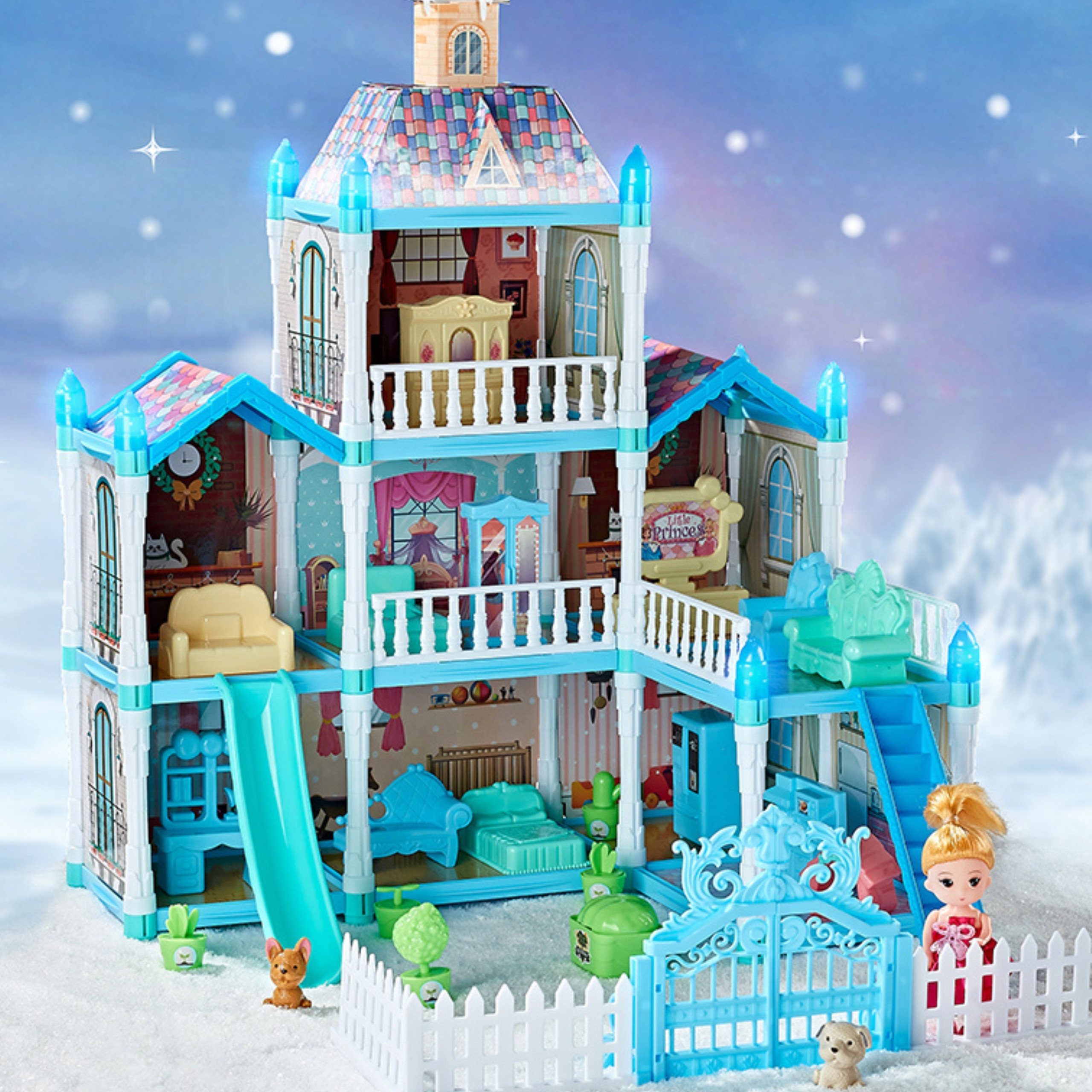 WOOPIE Winter Garden Dollhouse with Accessories and Illuminated Doll 191 pcs. - Slika 3