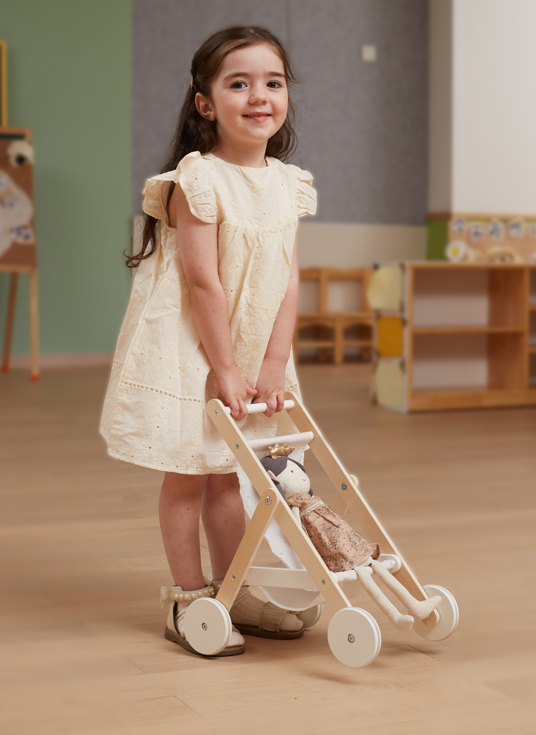 VIGA PolarB Wooden Doll Stroller - Slika 3
