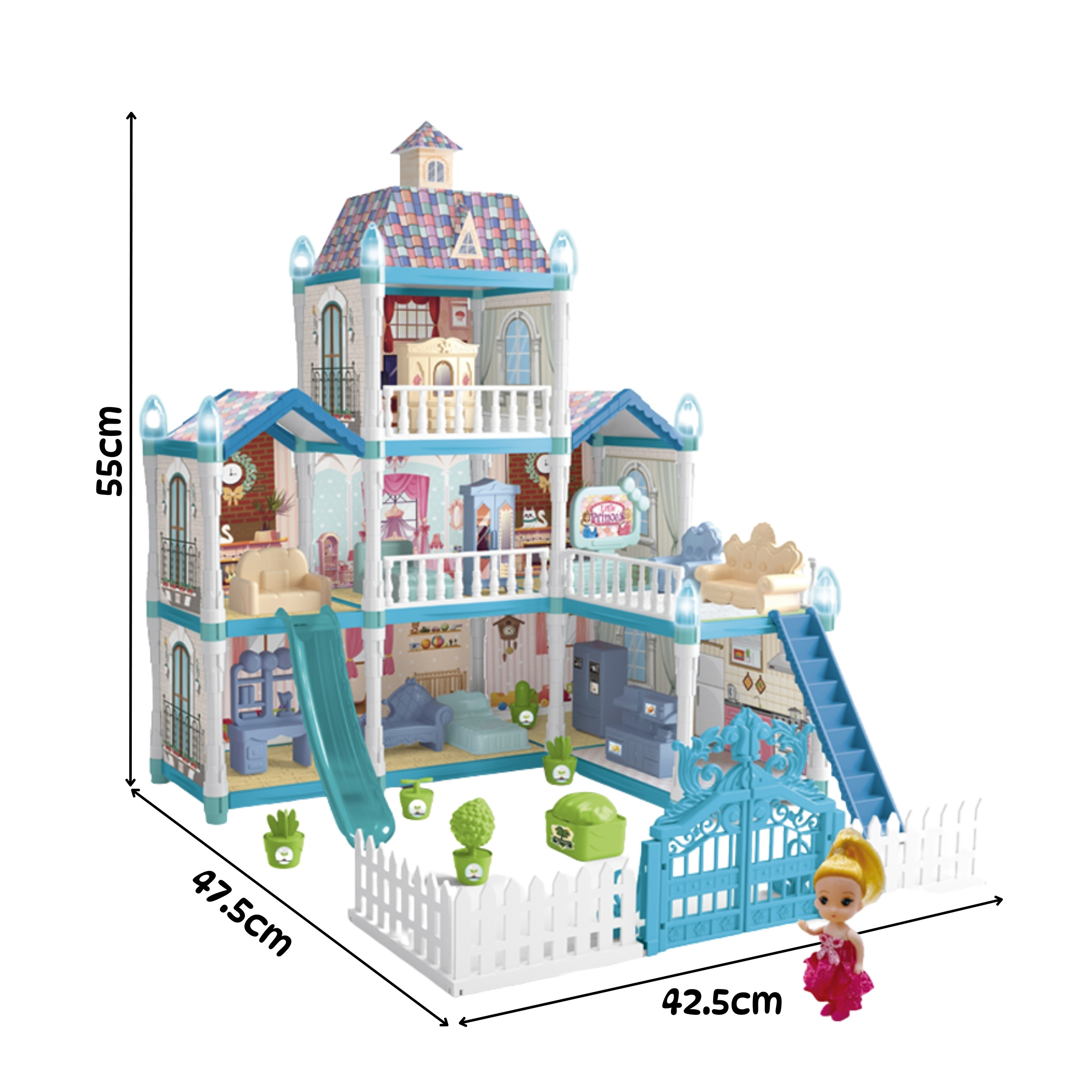 WOOPIE Winter Garden Dollhouse with Accessories and Illuminated Doll 191 pcs. - Slika 4
