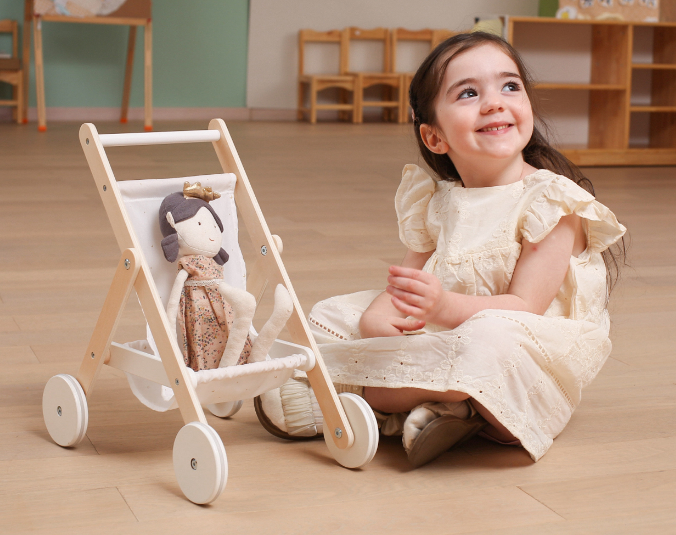 VIGA PolarB Wooden Doll Stroller - Slika 4