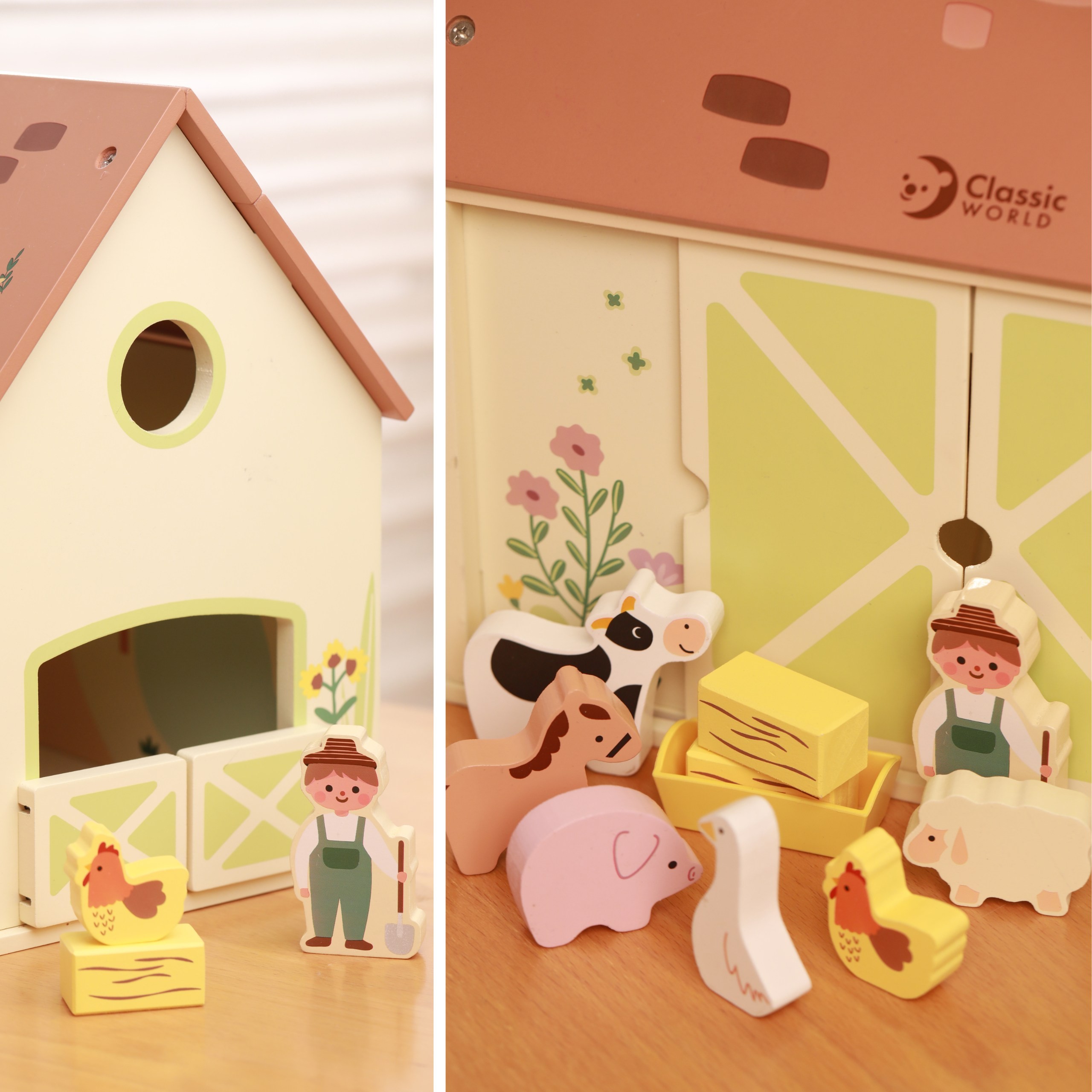 CLASSIC WORLD Wooden Farm House Vintage Figure Set 17 pcs. - Slika 8