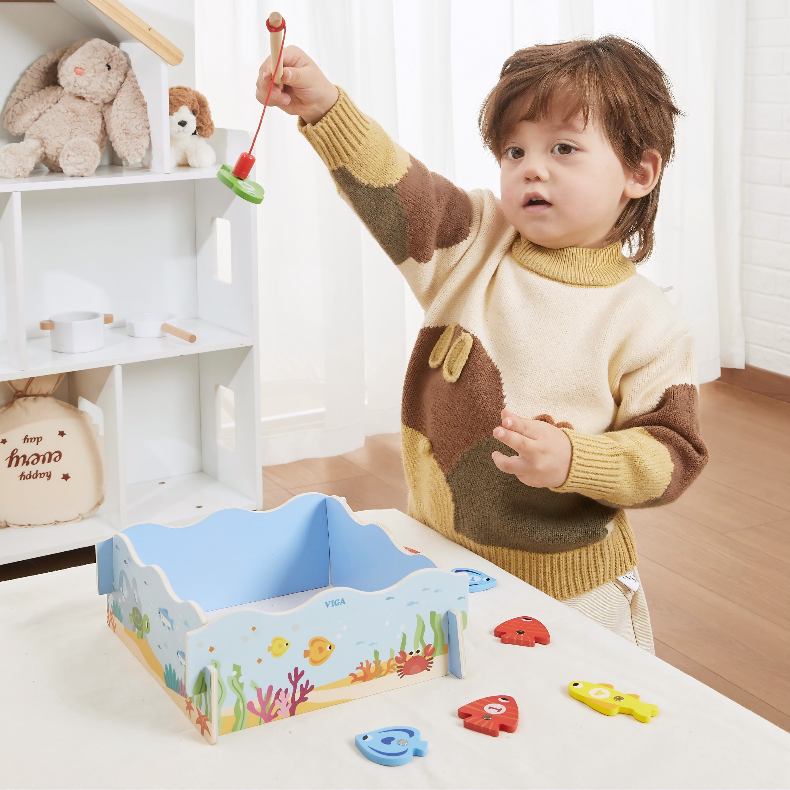 VIGA Wooden Magnetic Fishing Game – Learning and Fun in One - Slika 3