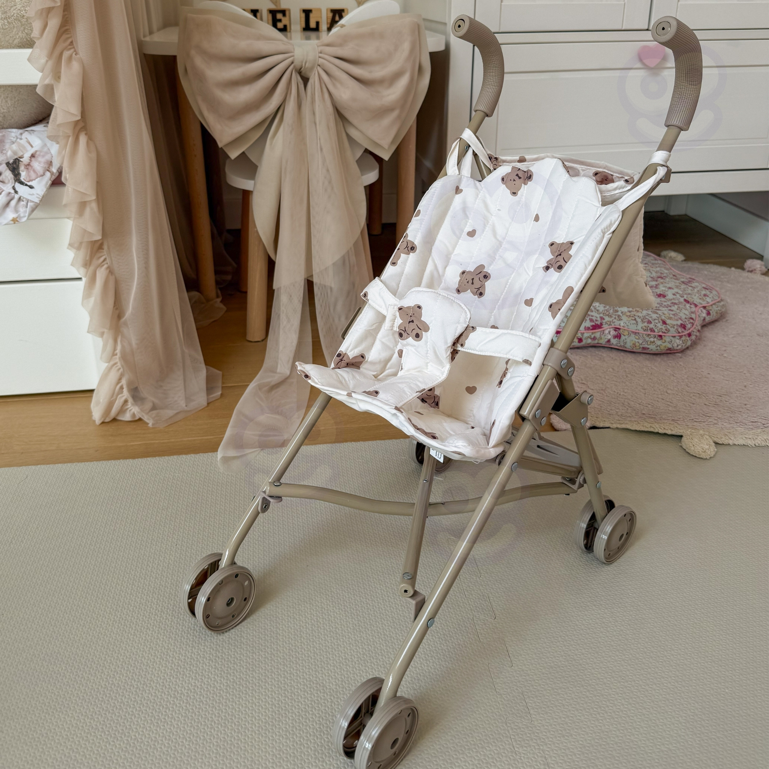 WOOPIE ROYAL Vintage Teddy Bear Doll Stroller - Slika 4