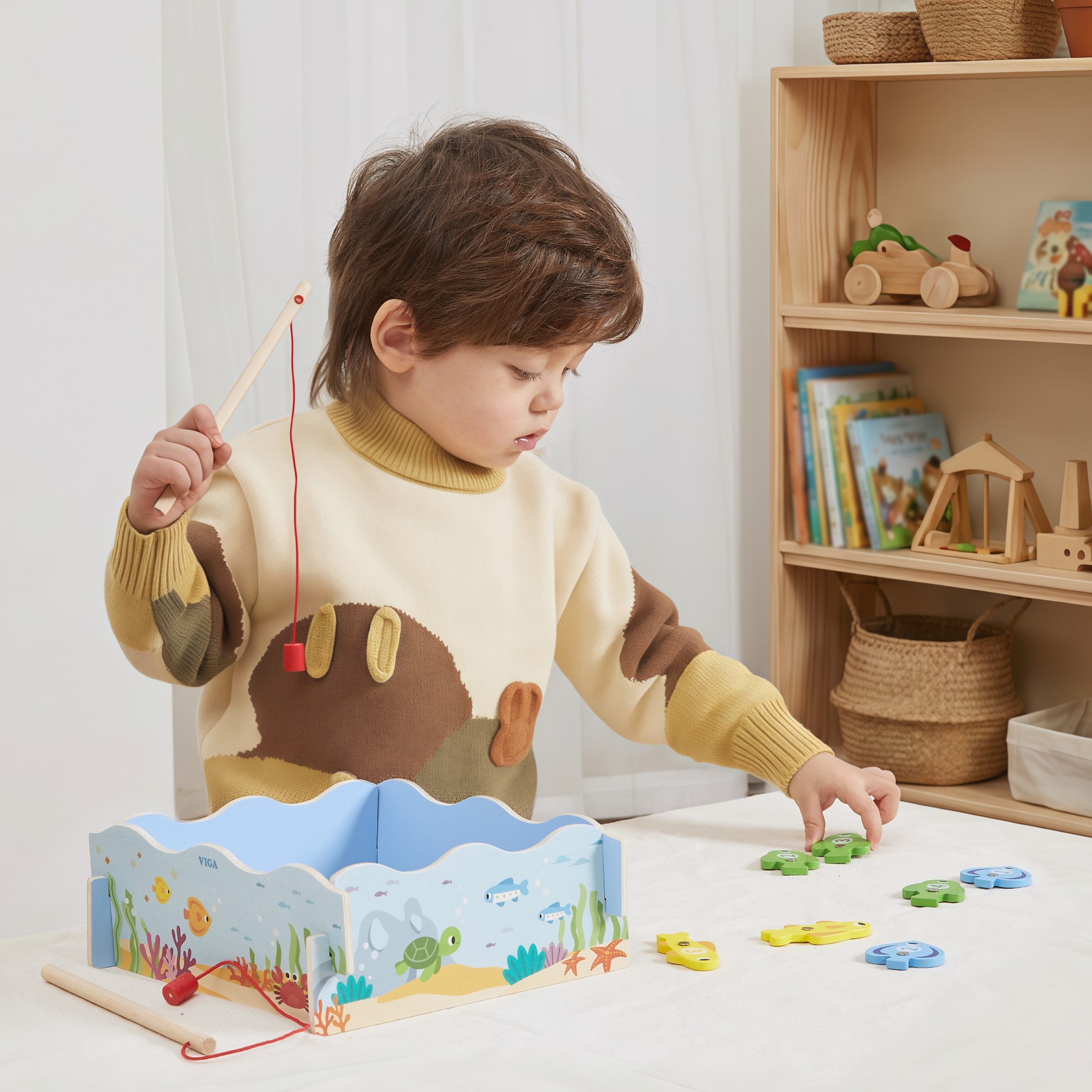 VIGA Wooden Magnetic Fishing Game – Learning and Fun in One - Slika 4