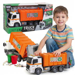 WOOPIE Interactive Garbage Truck Model 1:16 Scale with Sound and Light Effects