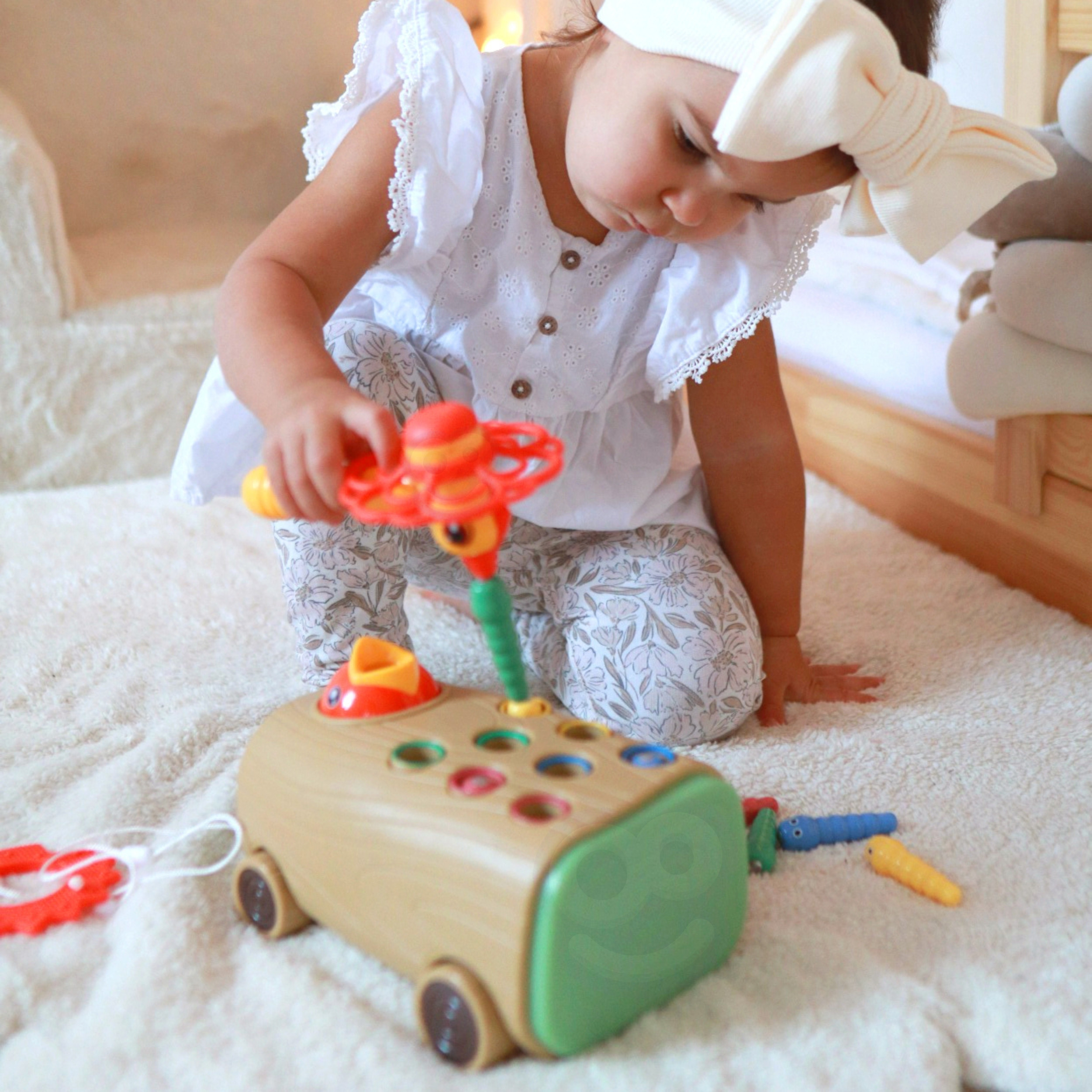 WOOPIE Arcade Game Woodpecker Bug Hammer 3in1 Stroller Puller for Babies - Slika 4