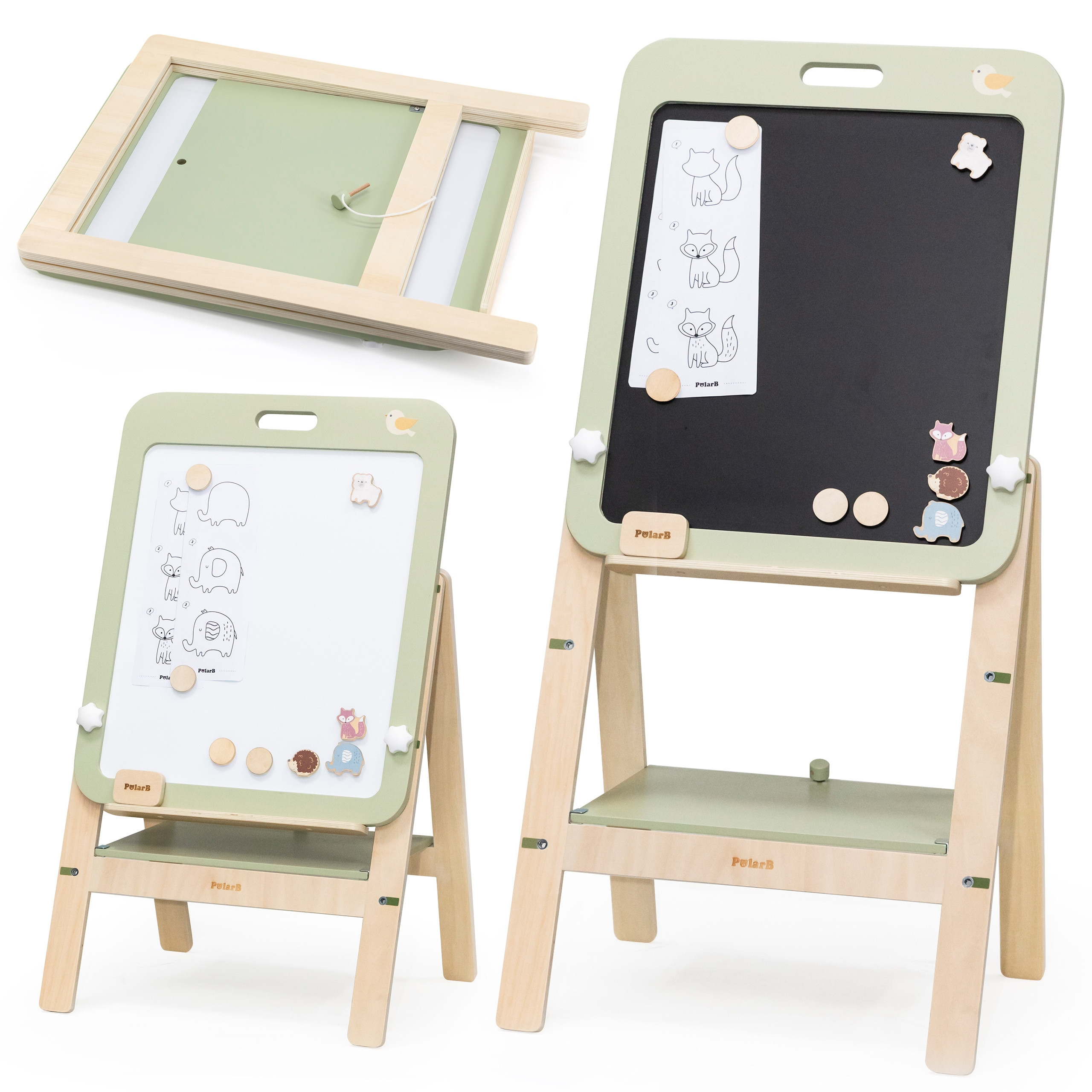 VIGA PolarB Growing drveni magnetski Dry-Erase Chalkboard