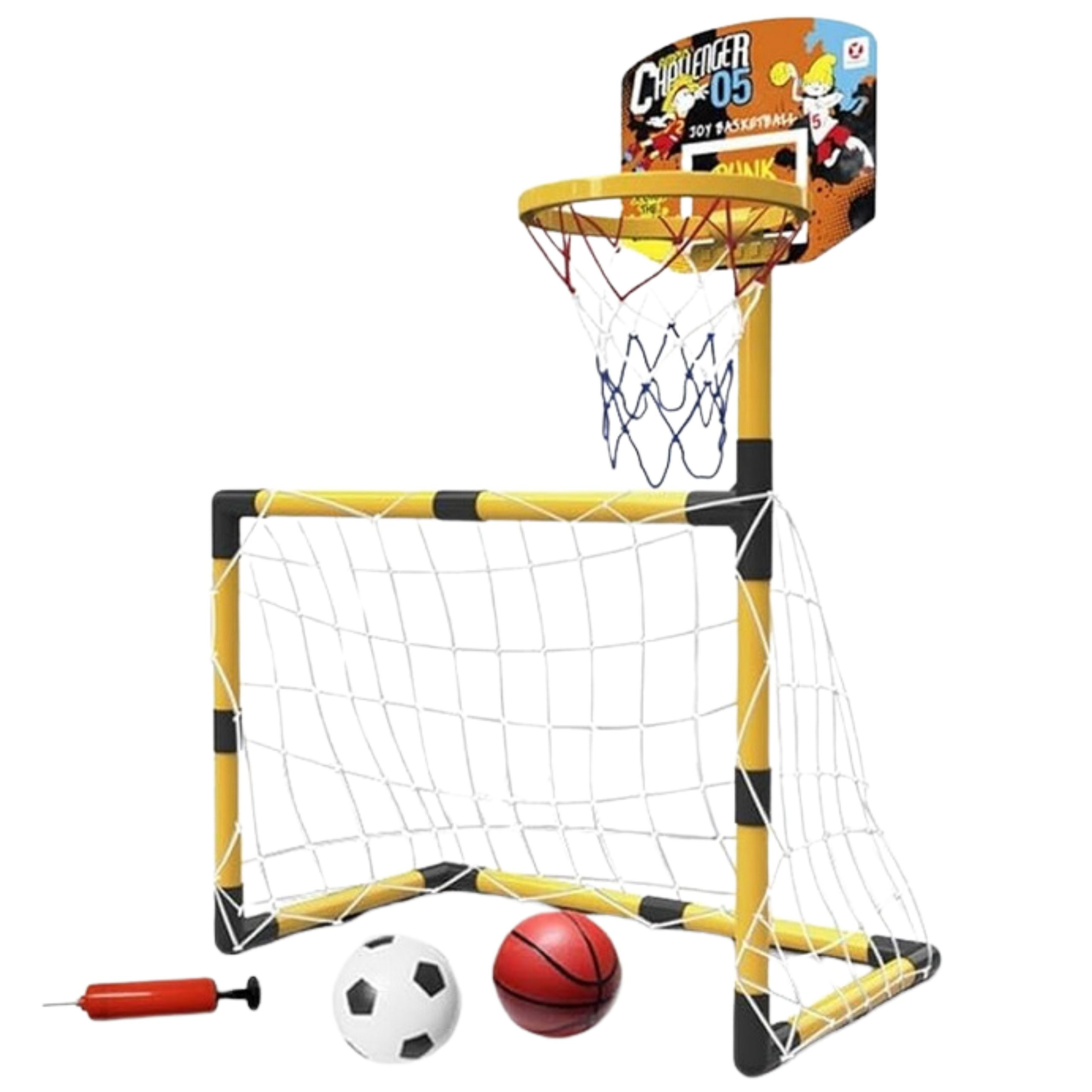 WOOPIE 2-in-1 Basketball Set: Soccer Goal + Balls and Pump - Slika 8