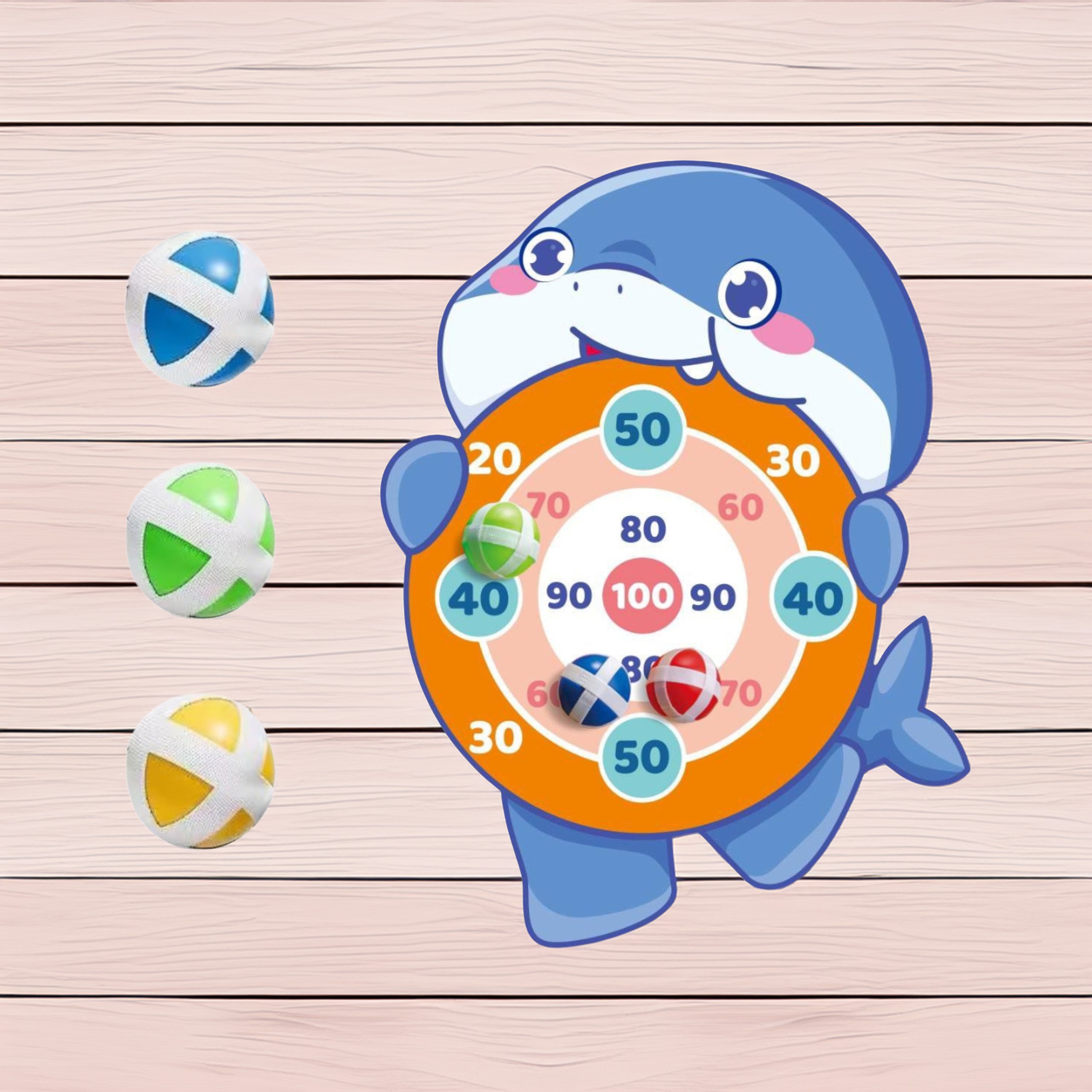 WOOPIE Velcro Dartboard Shark Arcade Game - Slika 4