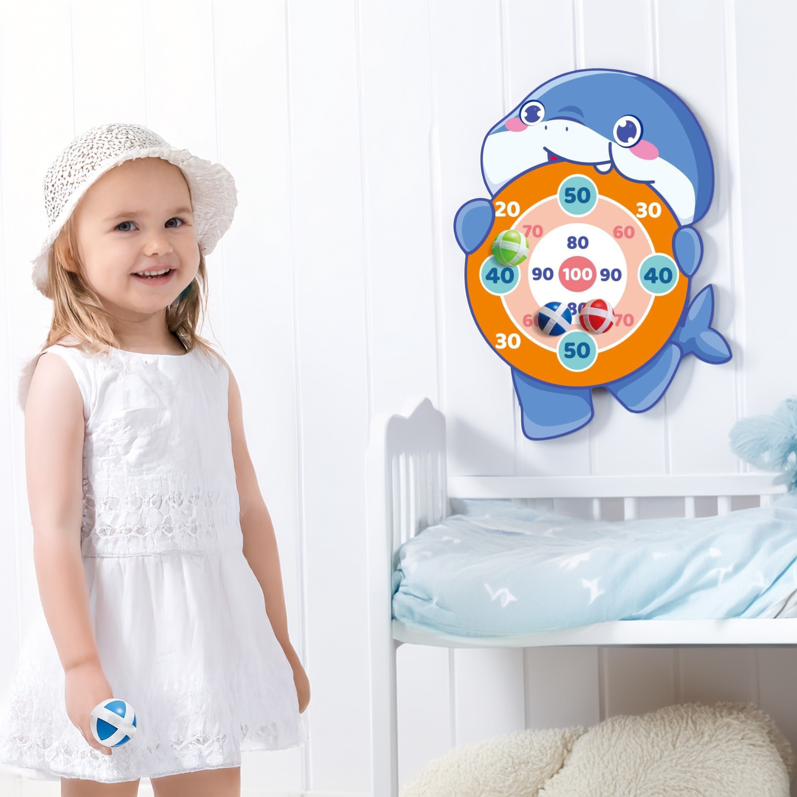 WOOPIE Velcro Dartboard Shark Arcade Game - Slika 5
