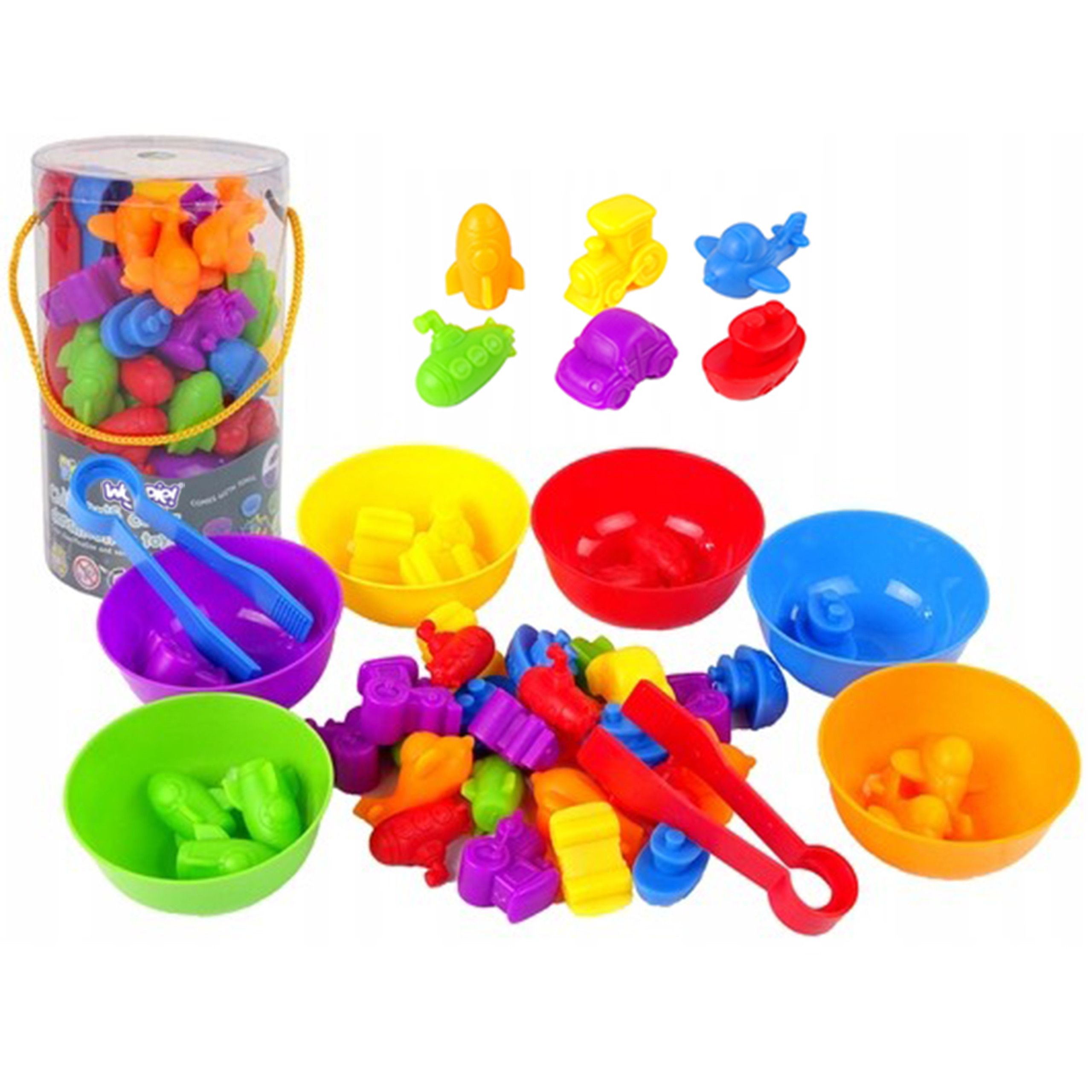 WOOPIE Montessori Educational Game Color Sorter Vehicles 44 pcs.