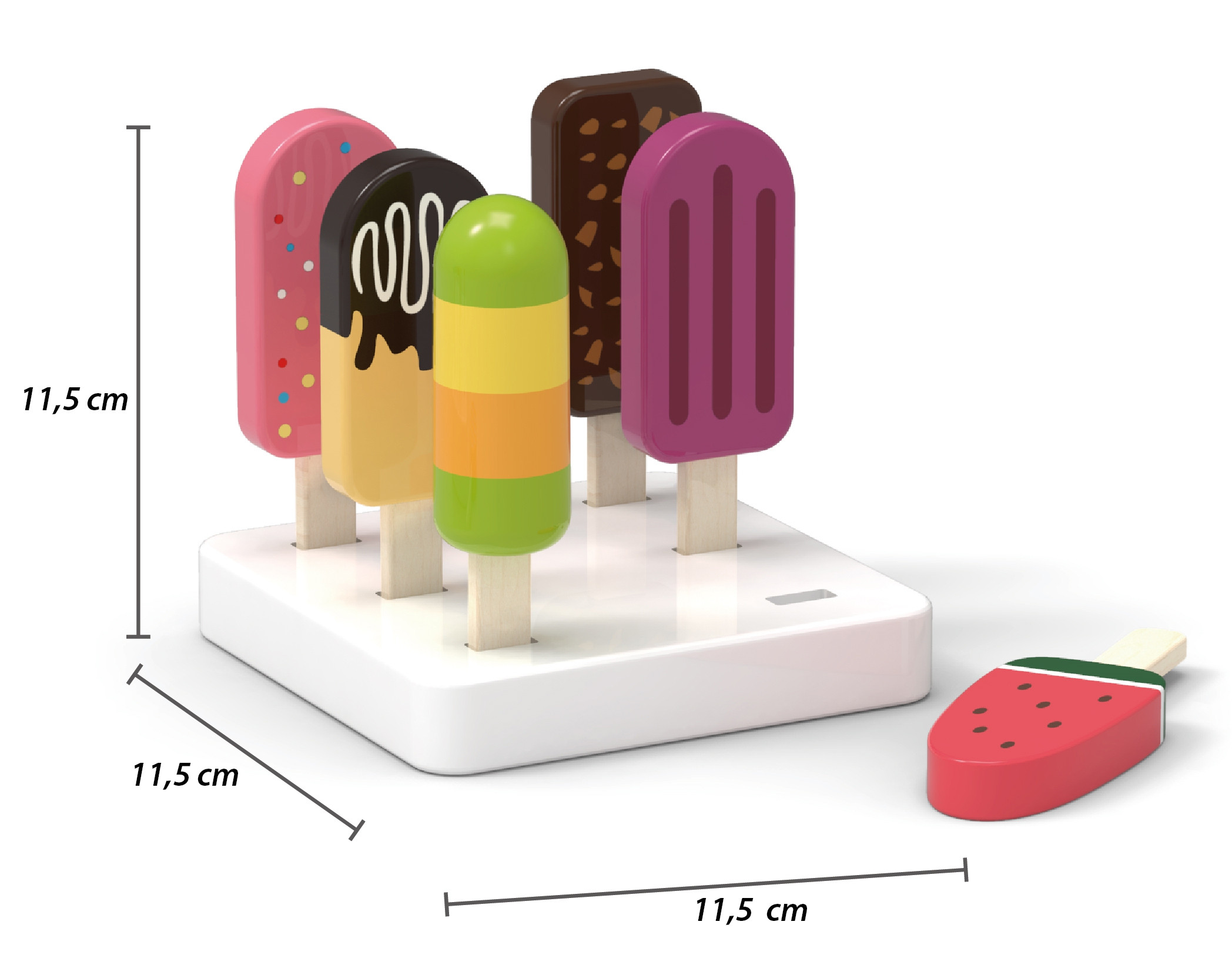 VIGA Set of Wooden Ice Cream Sticks with Stand 6 pcs. - Slika 3