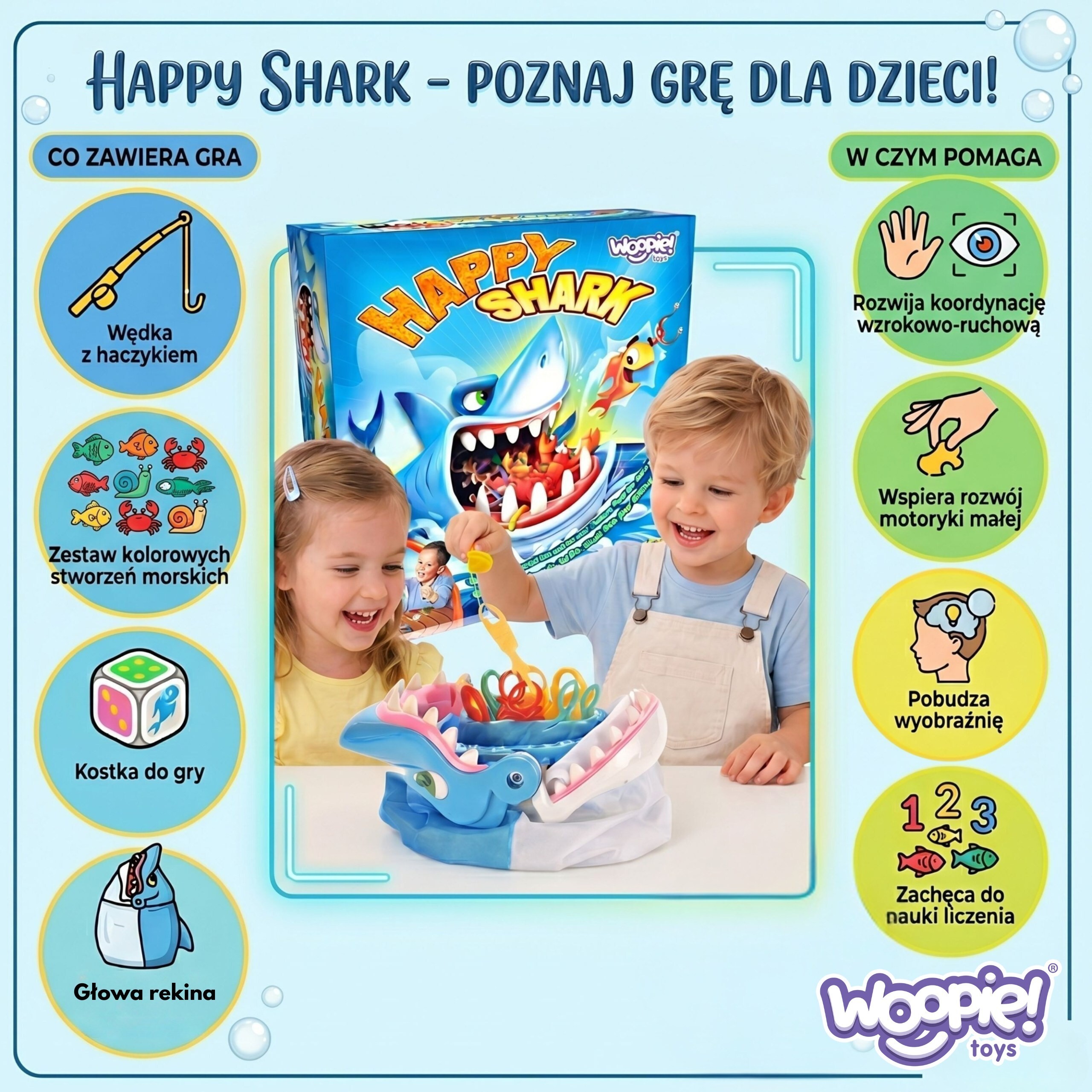 WOOPIE Arcade Game FISHING Hungry Shark BITES DIY - Slika 3