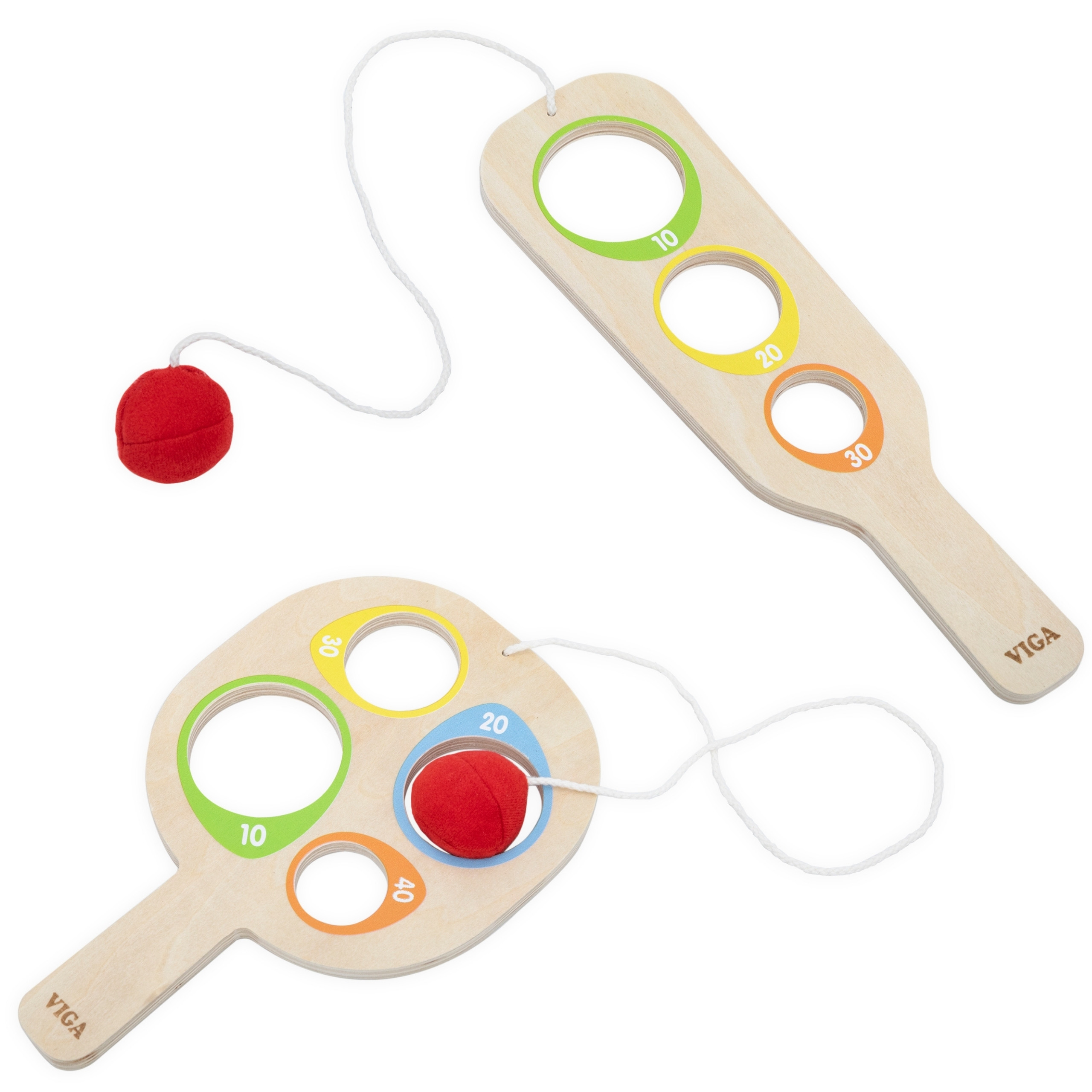 VIGA Wooden Catch the Ball Scoring Paddle Set - Slika 8