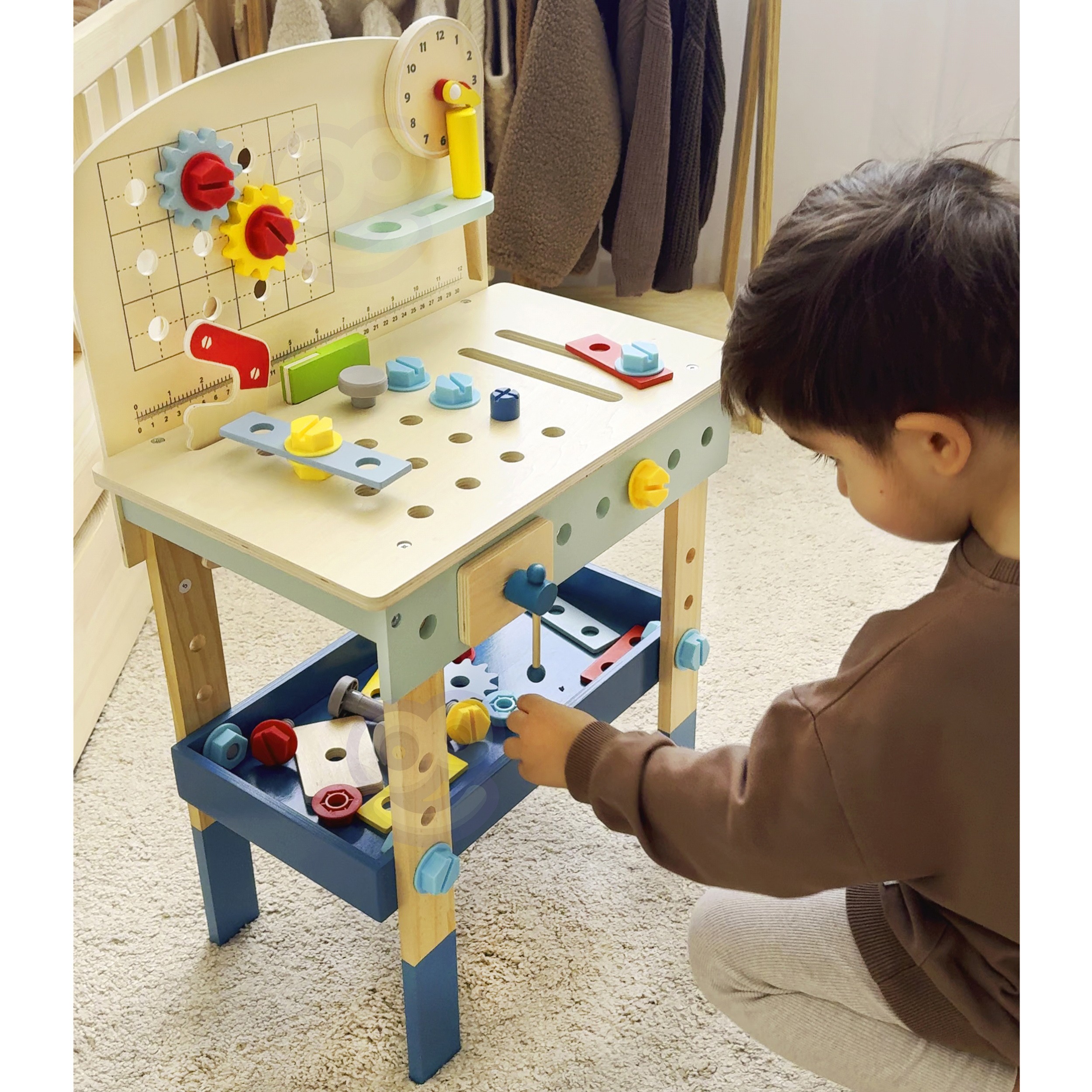 TOOKY TOY Wooden DIY Workshop Table - Slika 3
