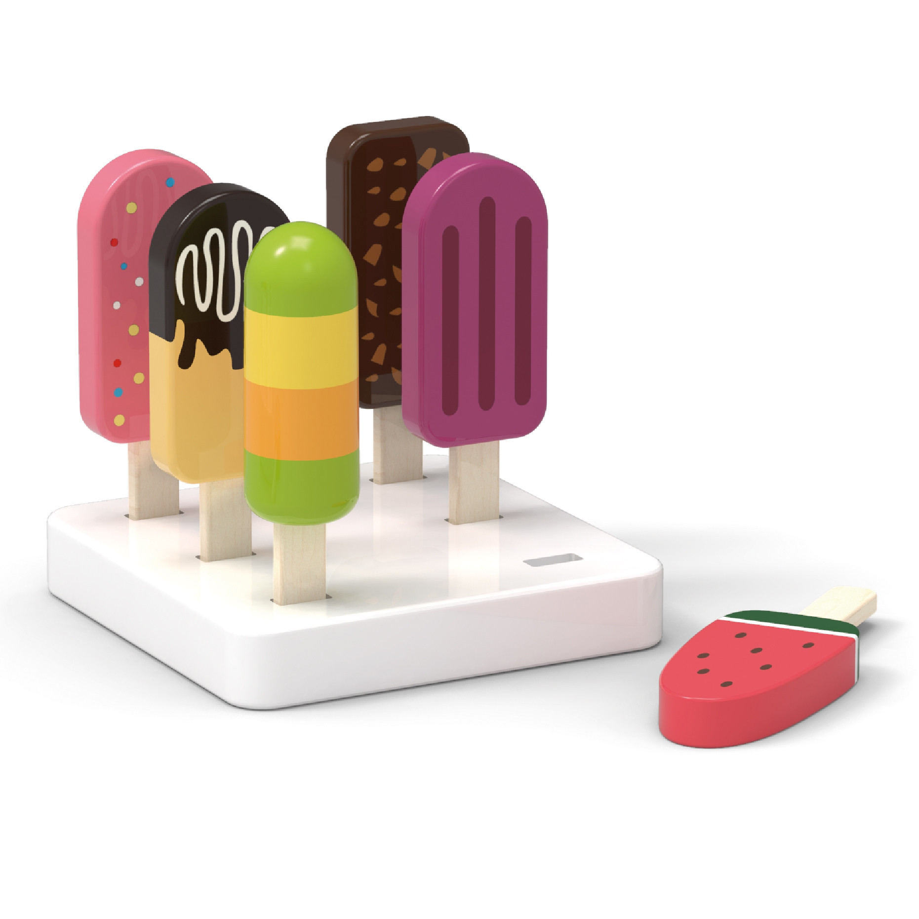 VIGA Set of Wooden Ice Cream Sticks with Stand 6 pcs. - Slika 4