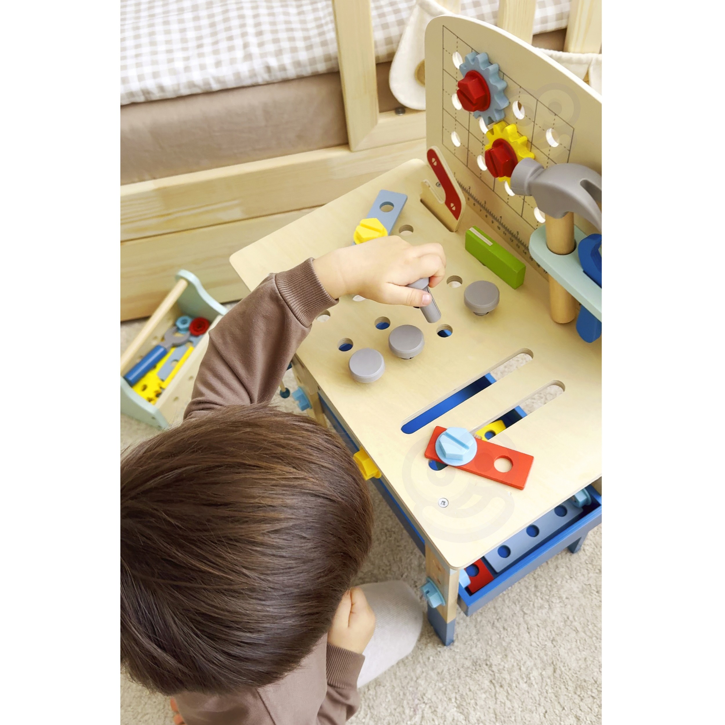 TOOKY TOY Wooden DIY Workshop Table - Slika 5