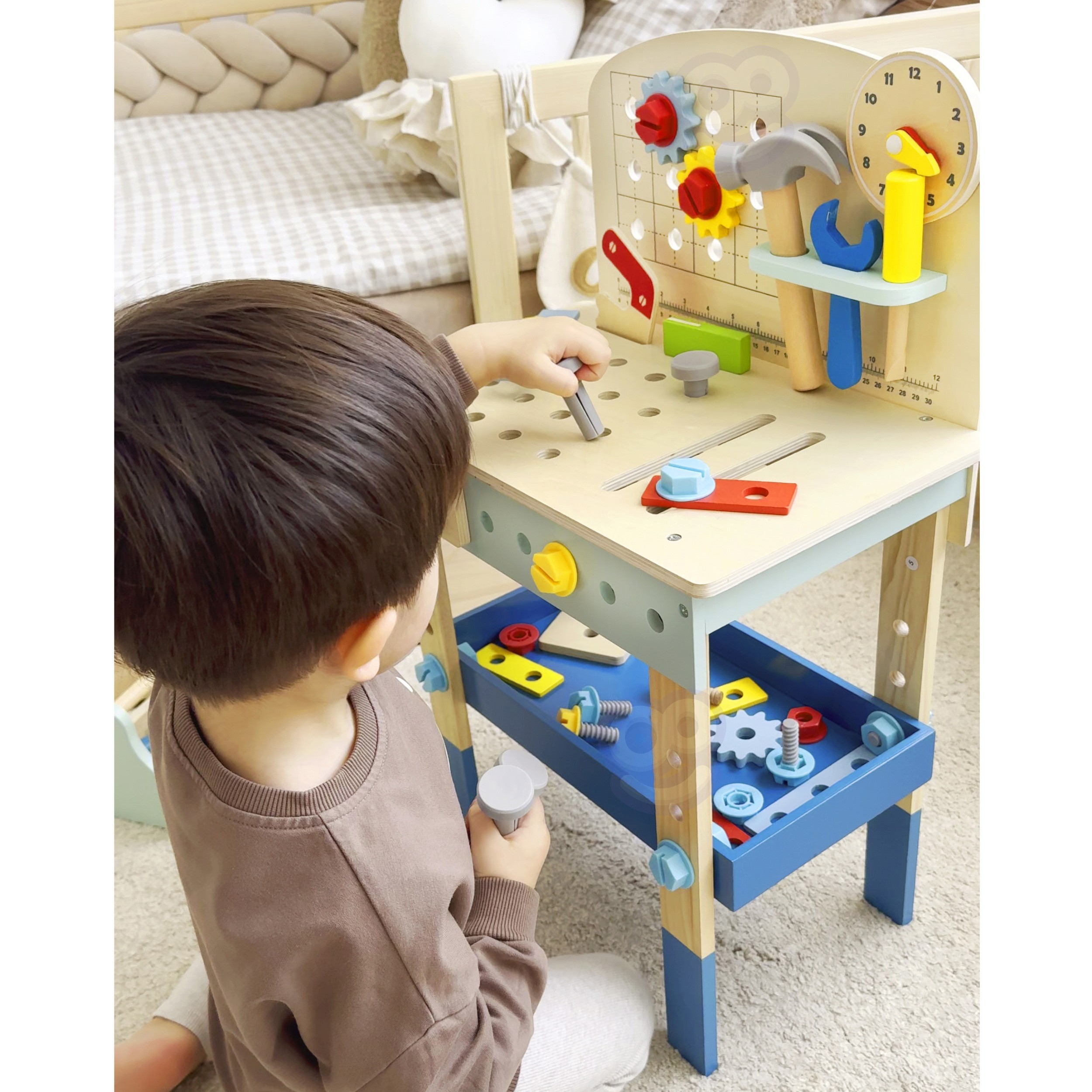 TOOKY TOY Wooden DIY Workshop Table - Slika 6