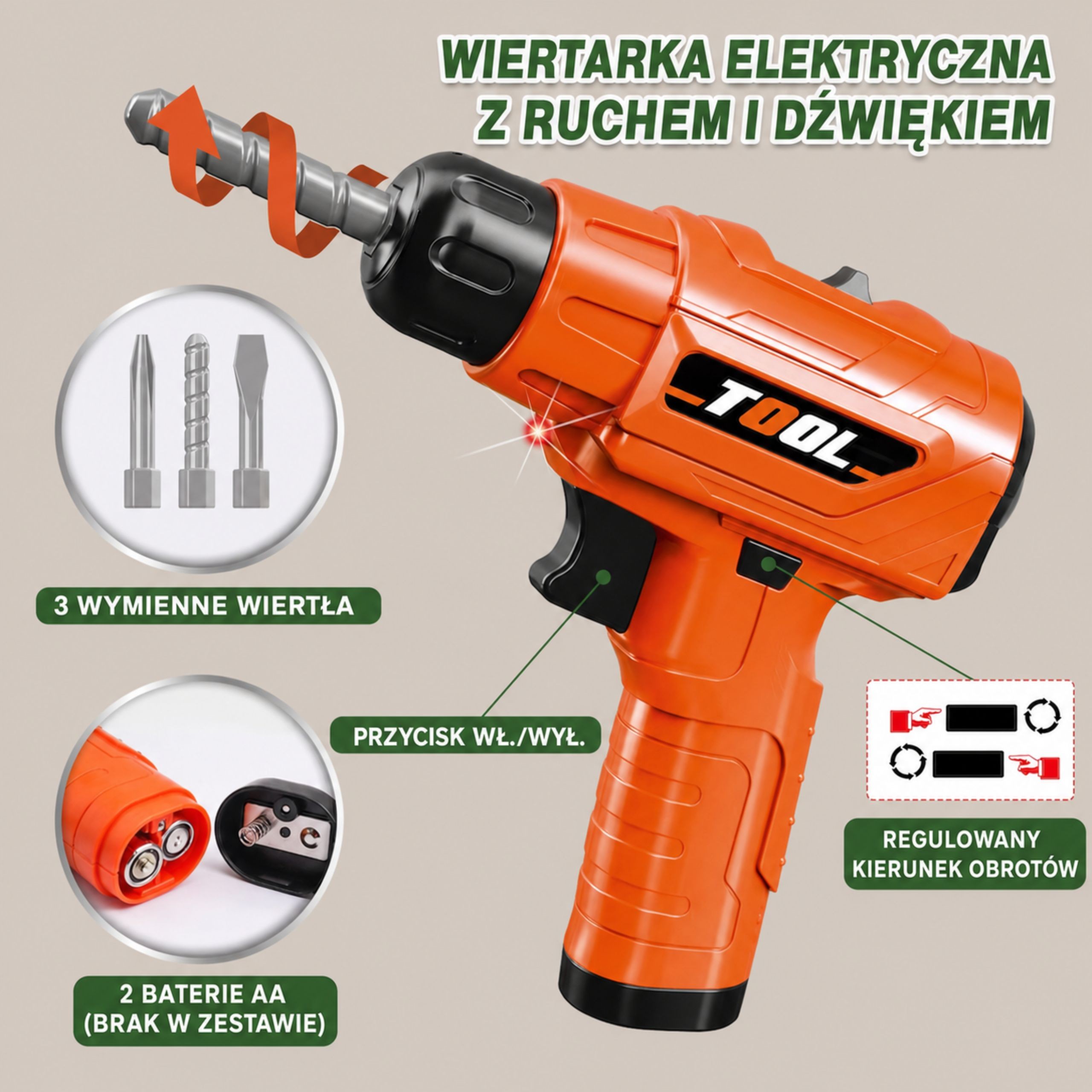 WOOPIE 4-in-1 Workshop for Little Handyman Battery-Powered Drill Accessories 90pcs. - Slika 6
