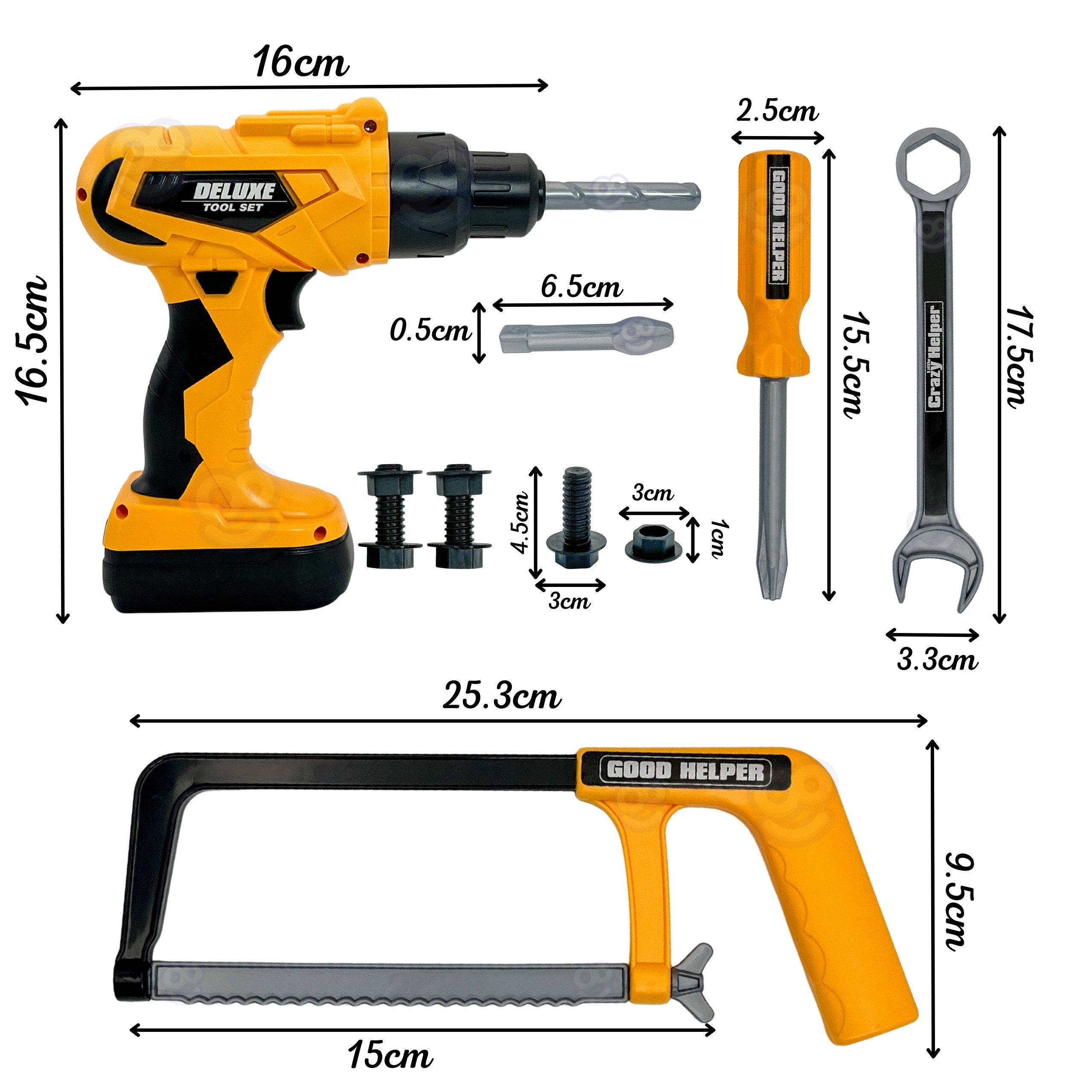 WOOPIE Little Handyman Tool Set Goggles Screwdriver Tool Belt 16 pcs. - Slika 4