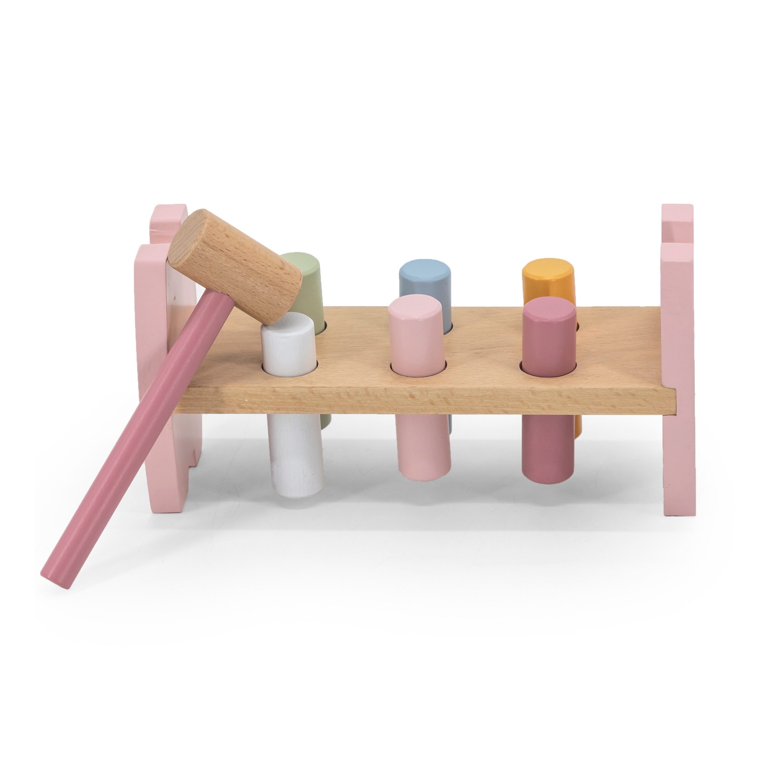 Viga PolarB Wooden Punching Toy with Hammer Fox Montessori - Slika 6