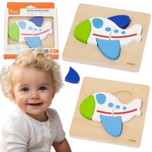 VIGA Wooden Puzzle – Colorful Airplane