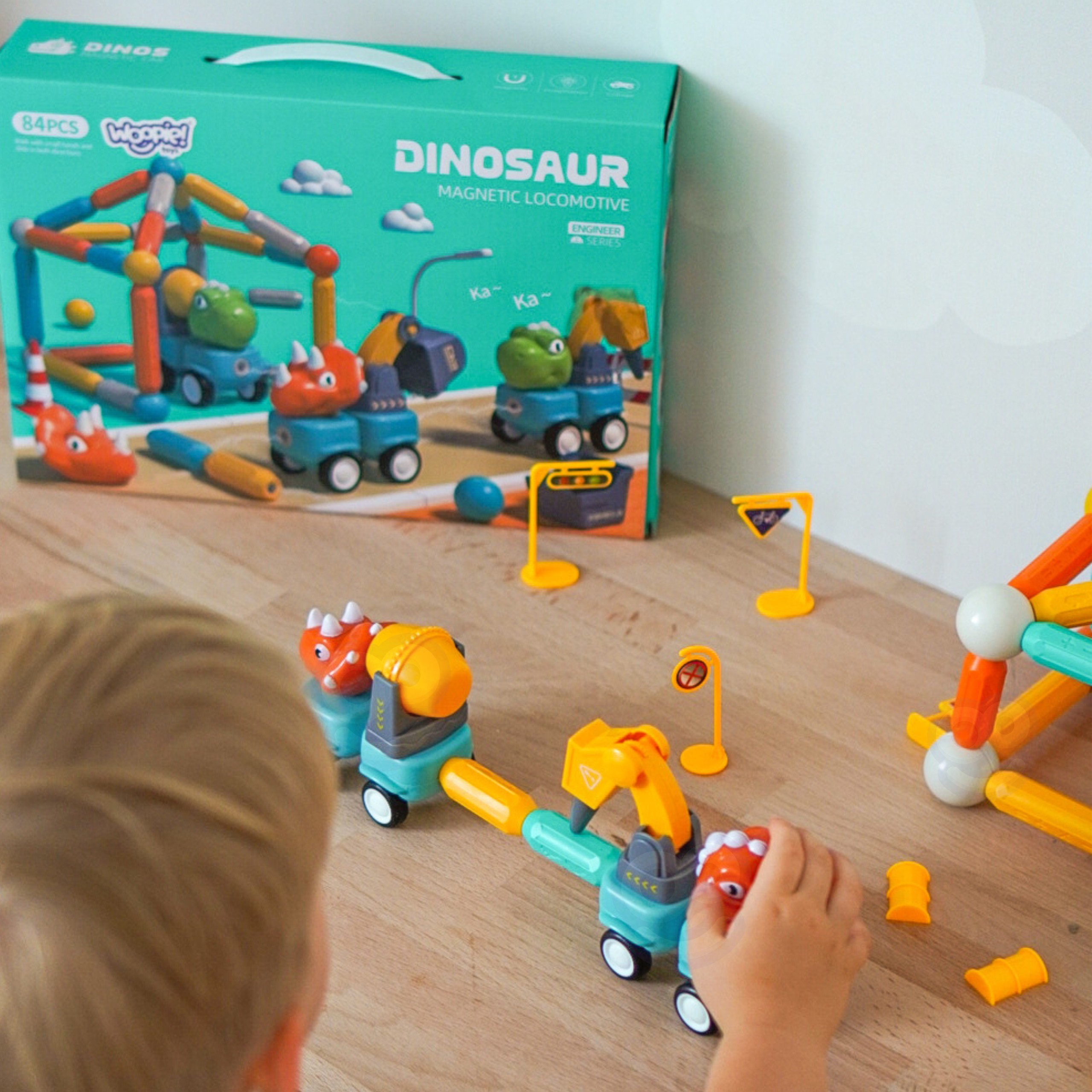 WOOPIE Magnetic Building Blocks Dinosaurs 84 pcs. - Slika 3