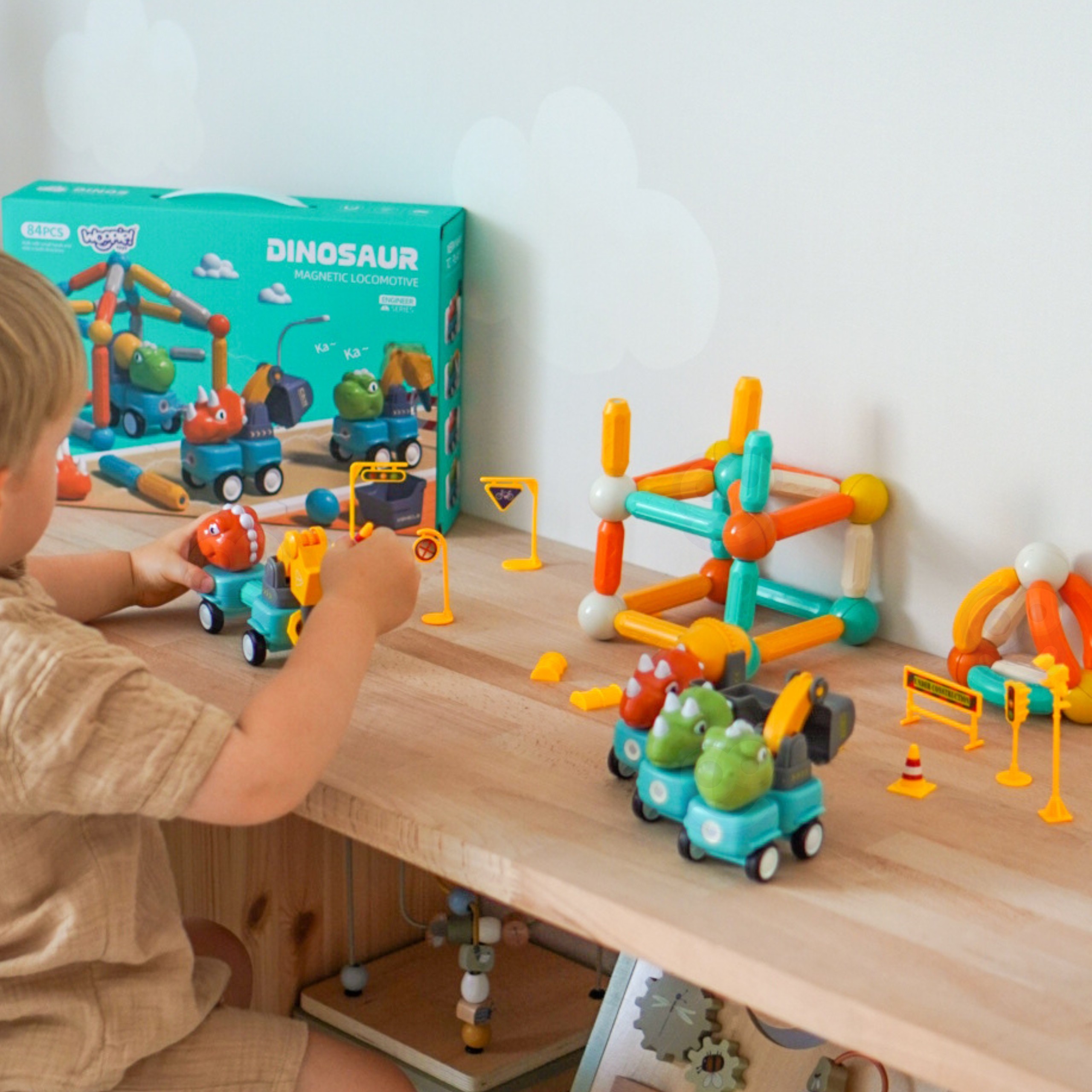 WOOPIE Magnetic Building Blocks Dinosaurs 84 pcs. - Slika 4