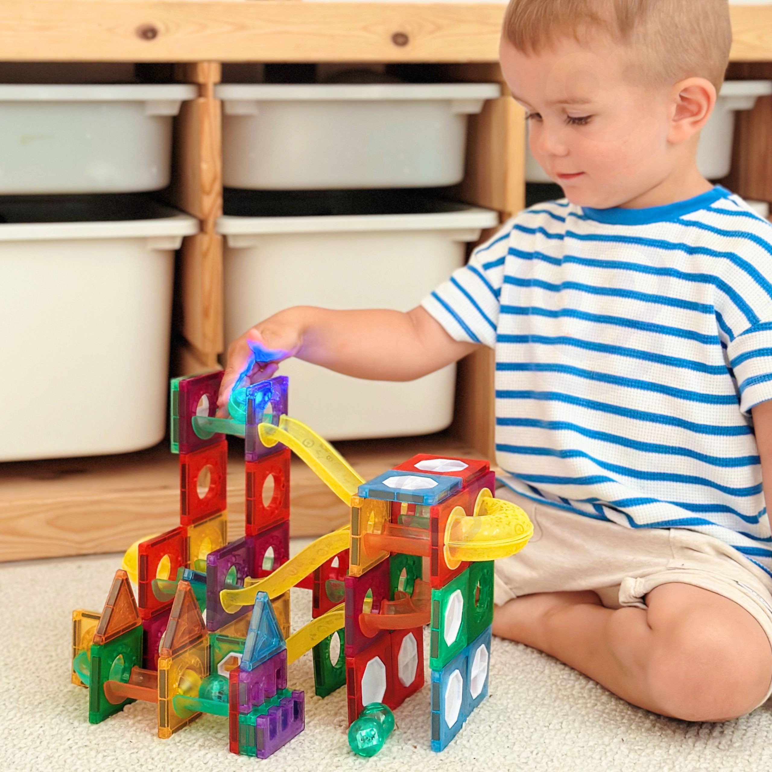 WOOPIE Magnetic Construction Blocks 3D Educational Set Ball Track 105pcs. - Slika 3