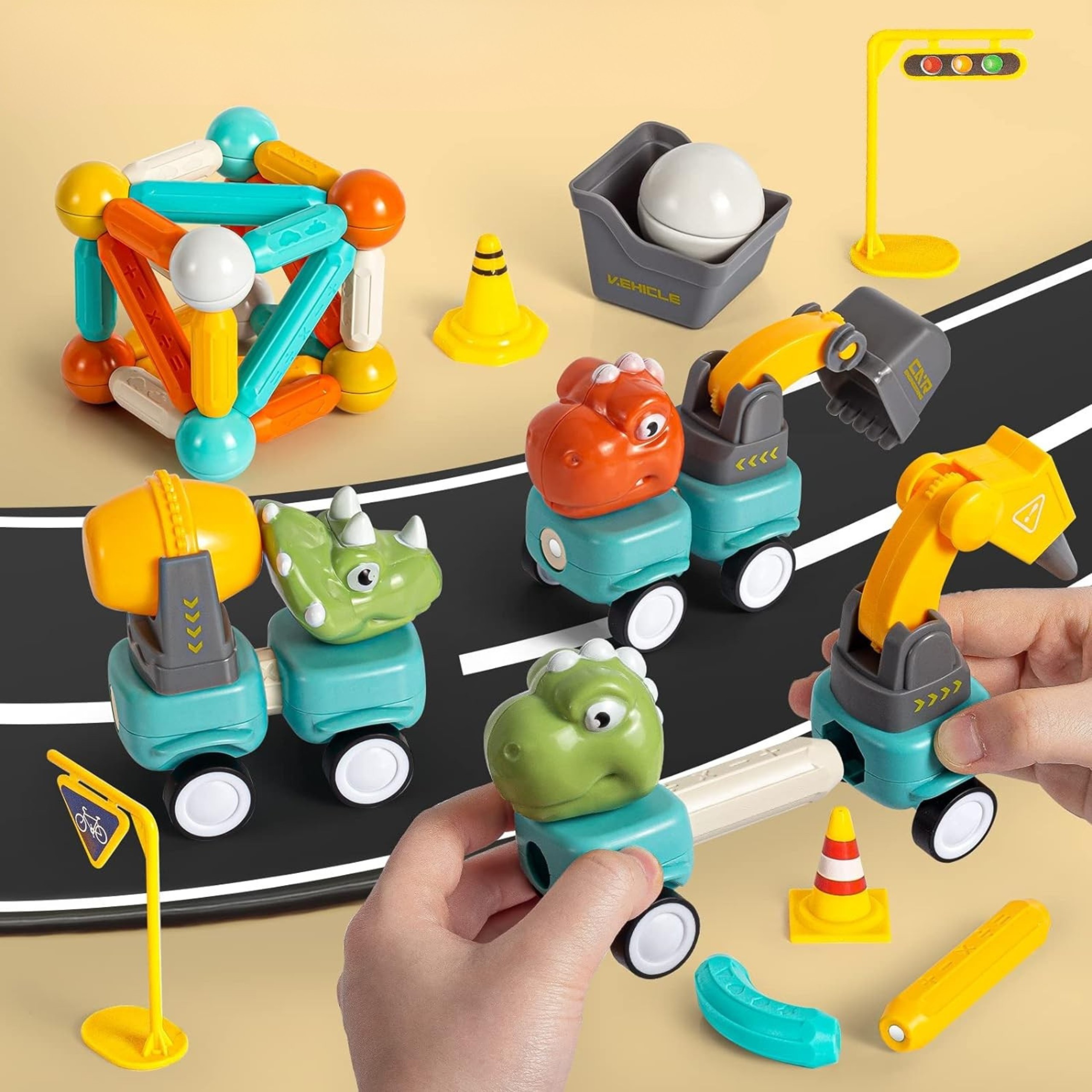 WOOPIE Magnetic Building Blocks Dinosaurs 84 pcs. - Slika 8