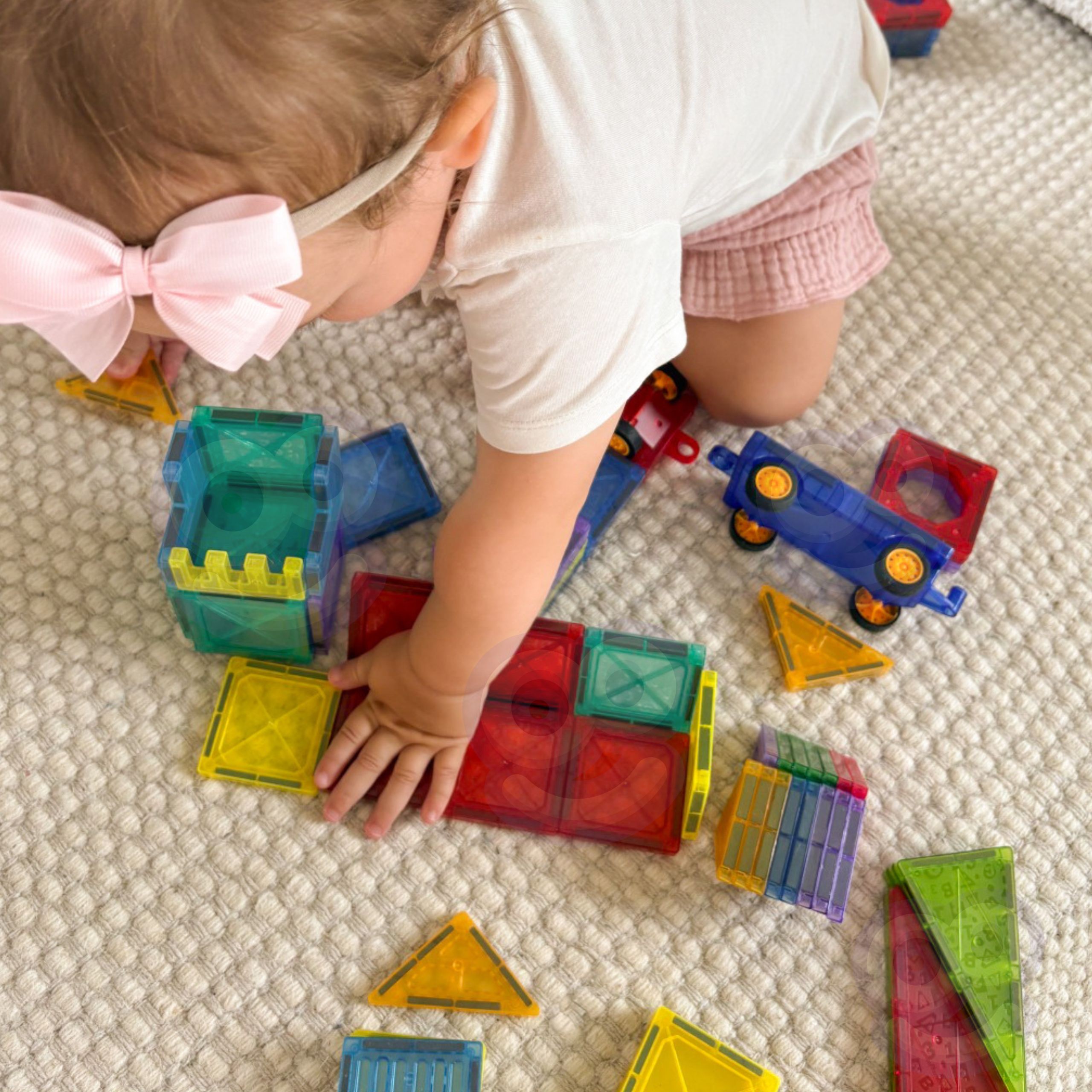 WOOPIE Magnetic Construction Blocks 3D Educational Set Castle Vehicles 110 pcs. - Slika 3