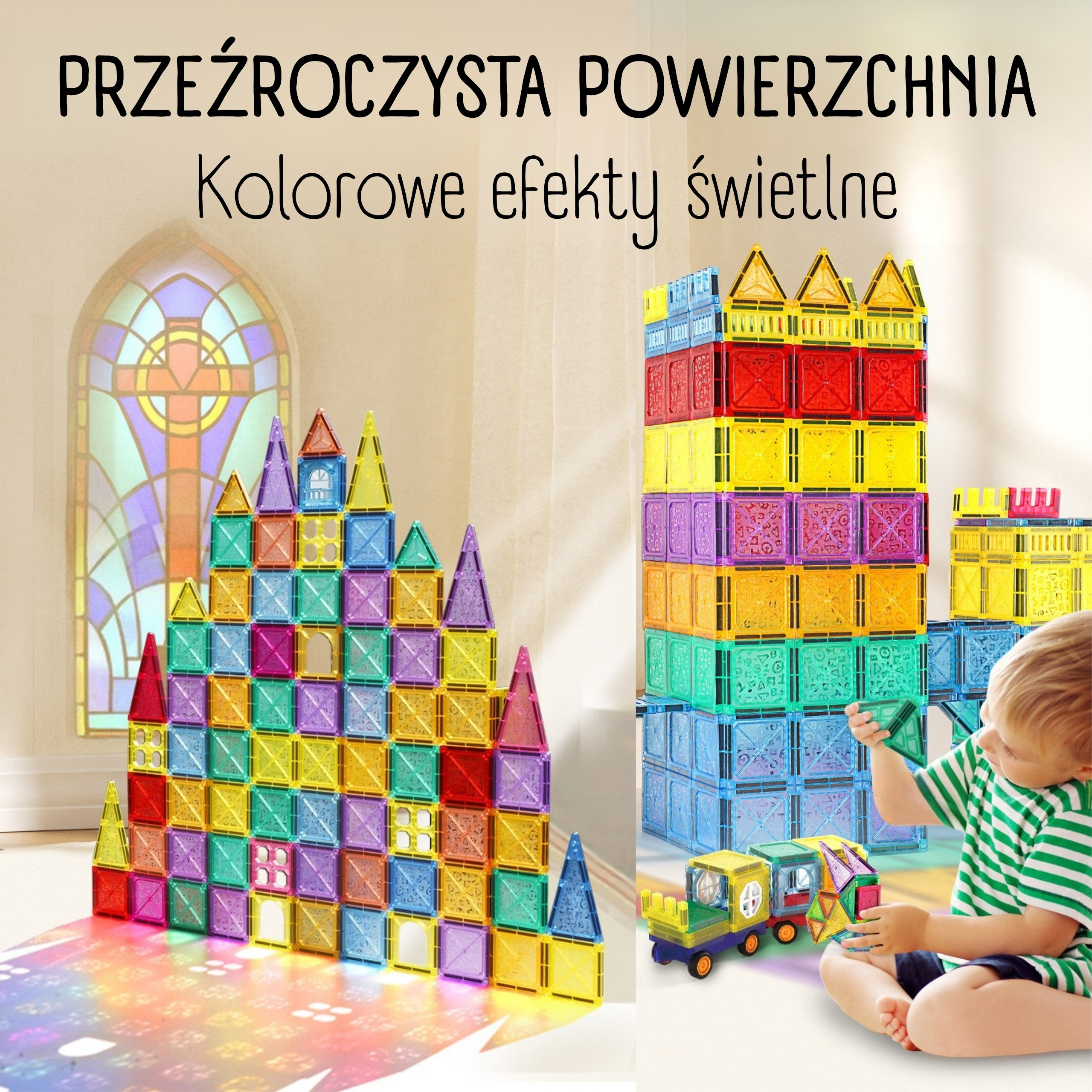 WOOPIE Magnetic Construction Blocks 3D Educational Set Castle Vehicles 110 pcs. - Slika 6