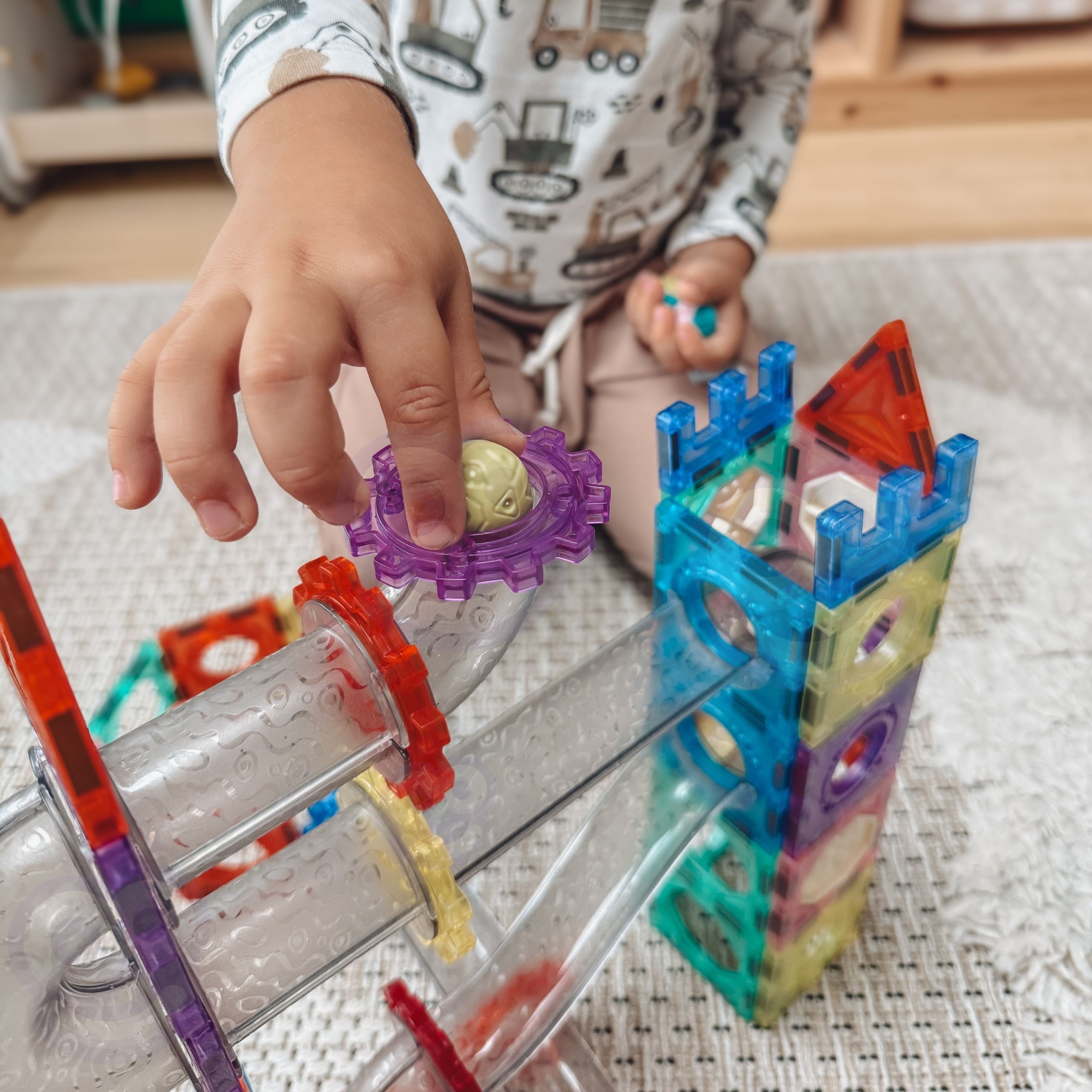 WOOPIE Magnetic Construction Blocks 3D Educational Set Ball Track 126 pcs. - Slika 4