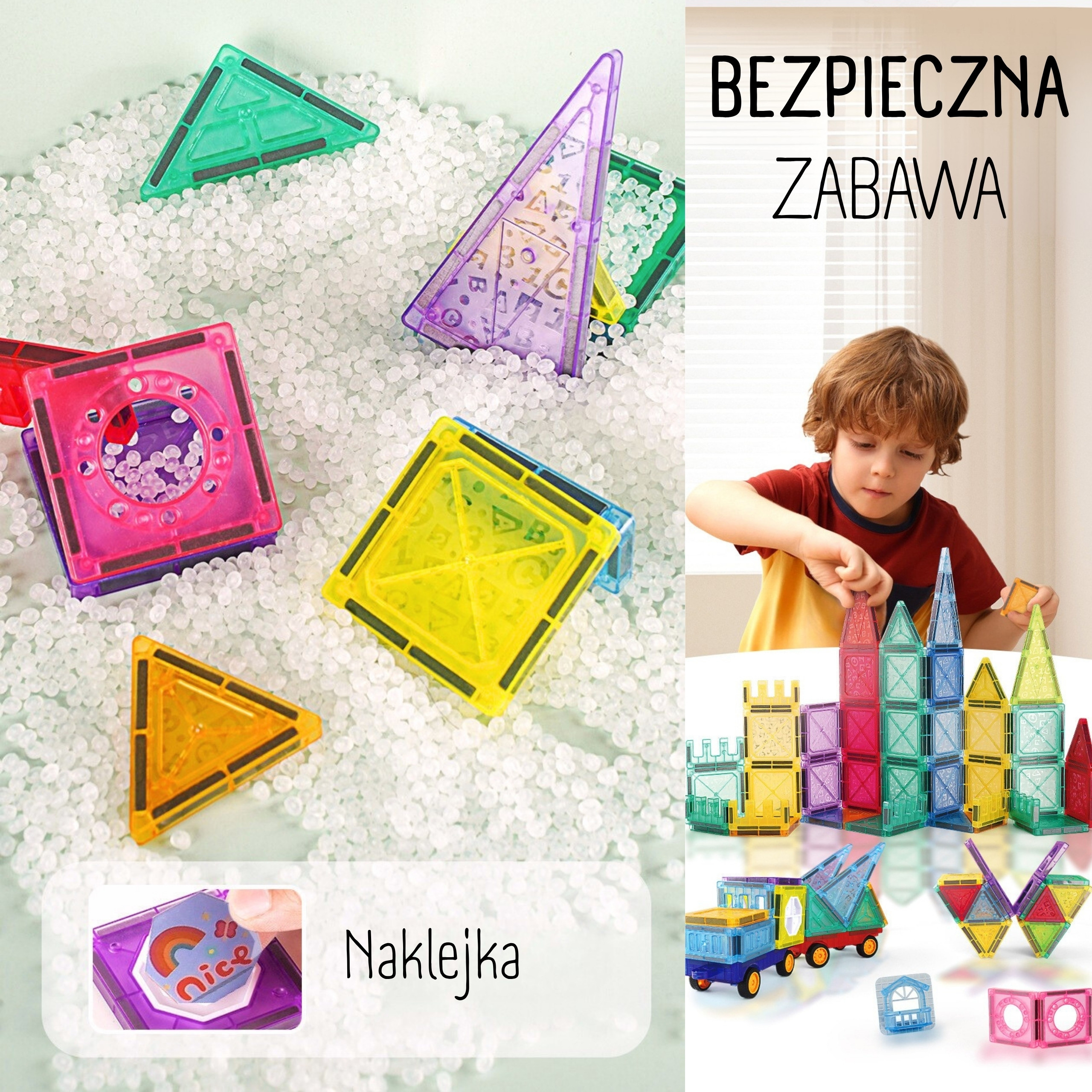 WOOPIE Magnetic Construction Blocks 3D Educational Set Castle Vehicles 110 pcs. - Slika 8