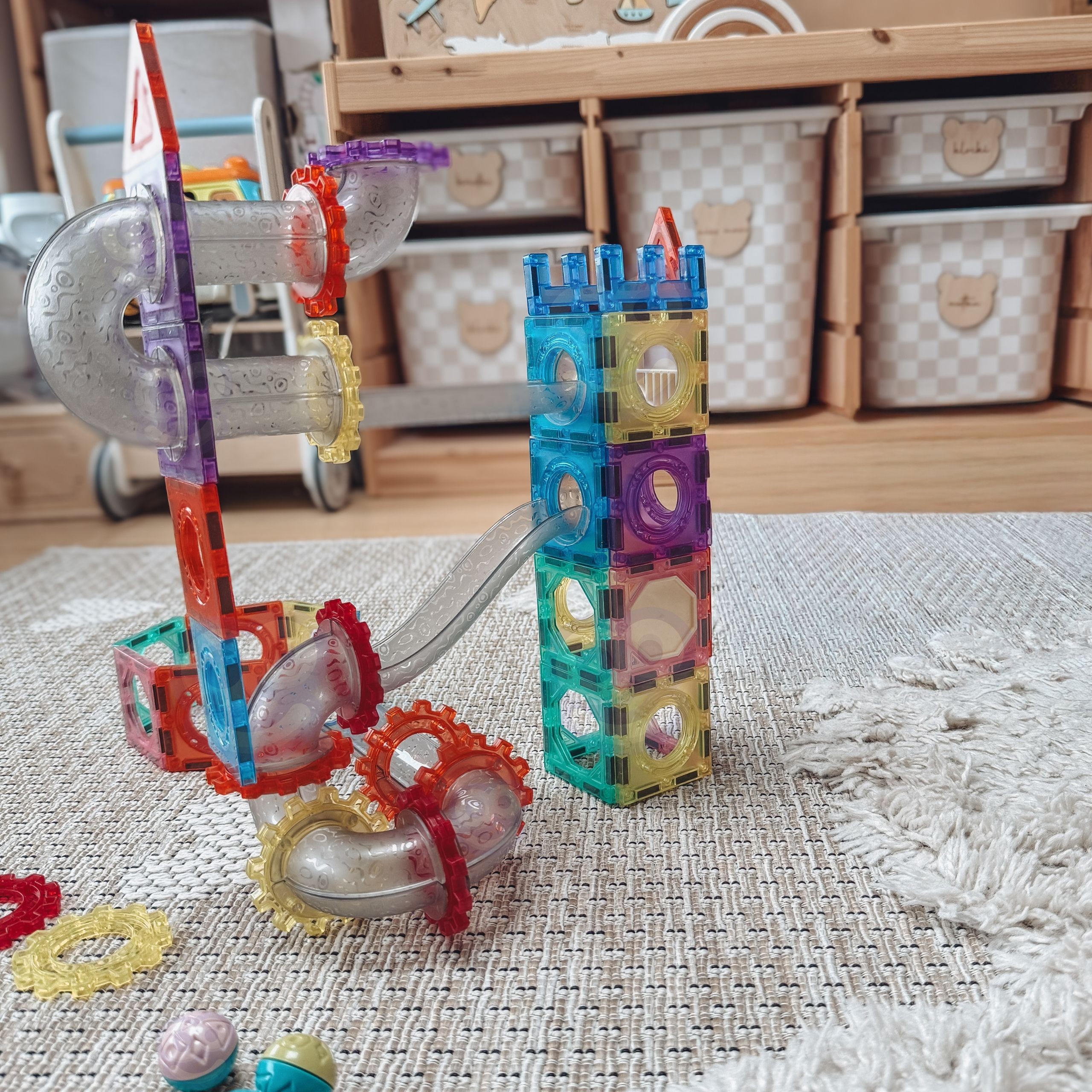 WOOPIE Magnetic Construction Blocks 3D Educational Set Ball Track 126 pcs. - Slika 5