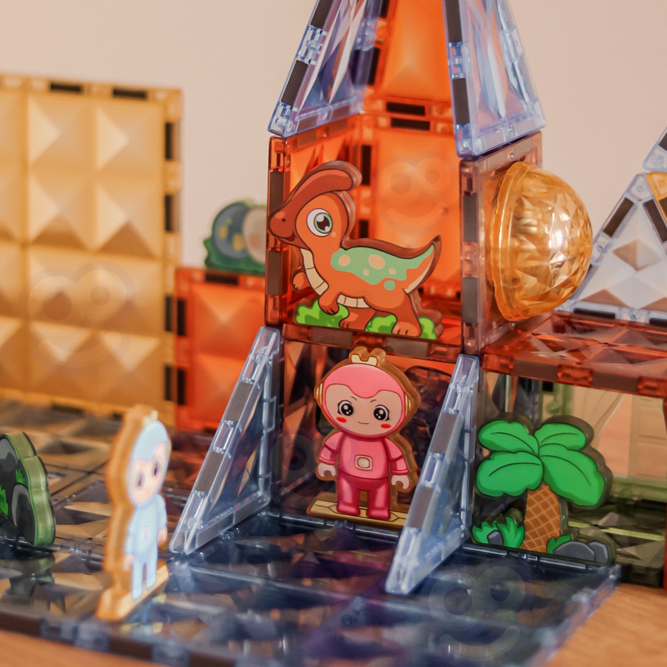 WOOPIE Magnetic Construction Blocks Glowing 3D Dinosaur Park 124pcs. - Slika 5
