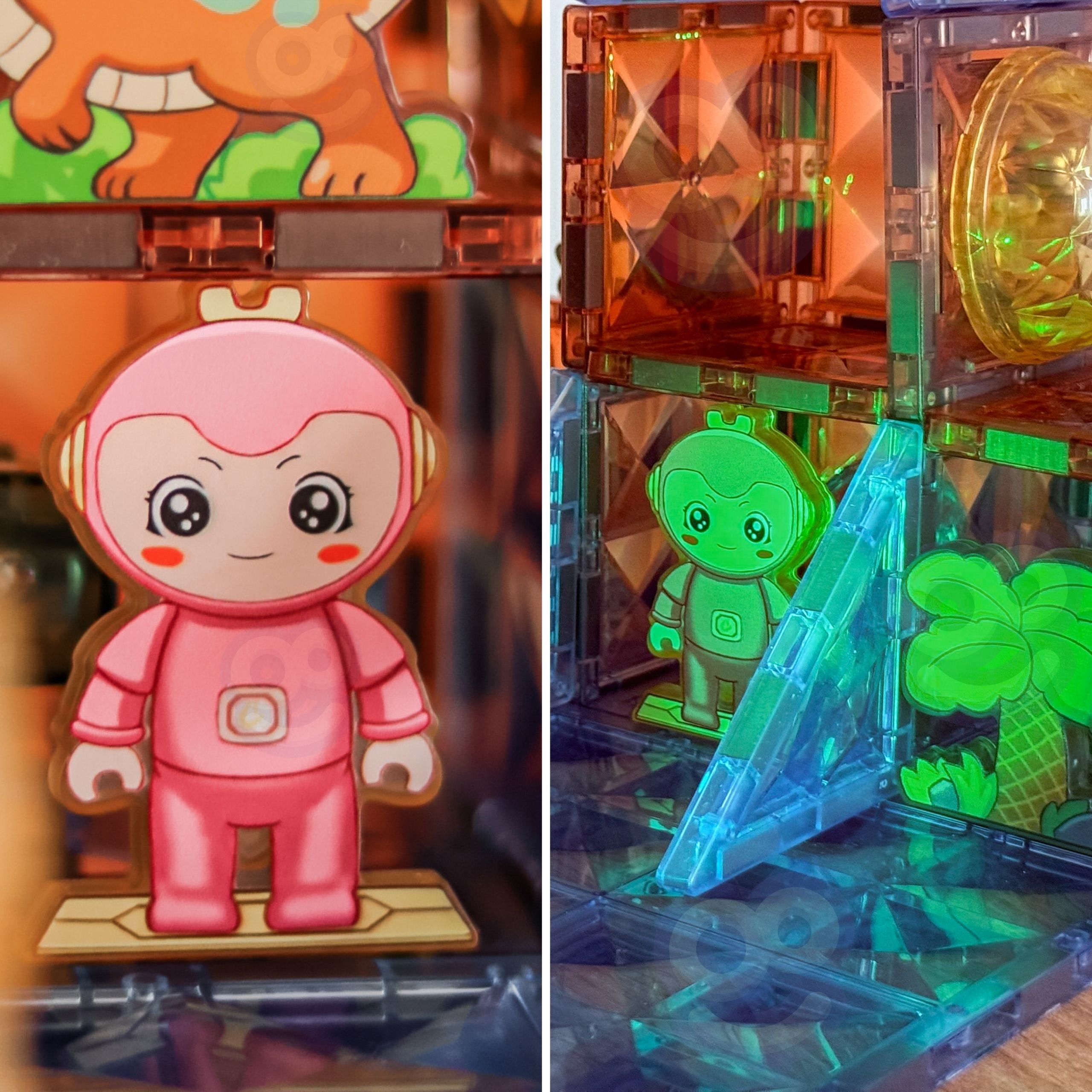 WOOPIE Magnetic Construction Blocks Glowing 3D Dinosaur Park 124pcs. - Slika 6