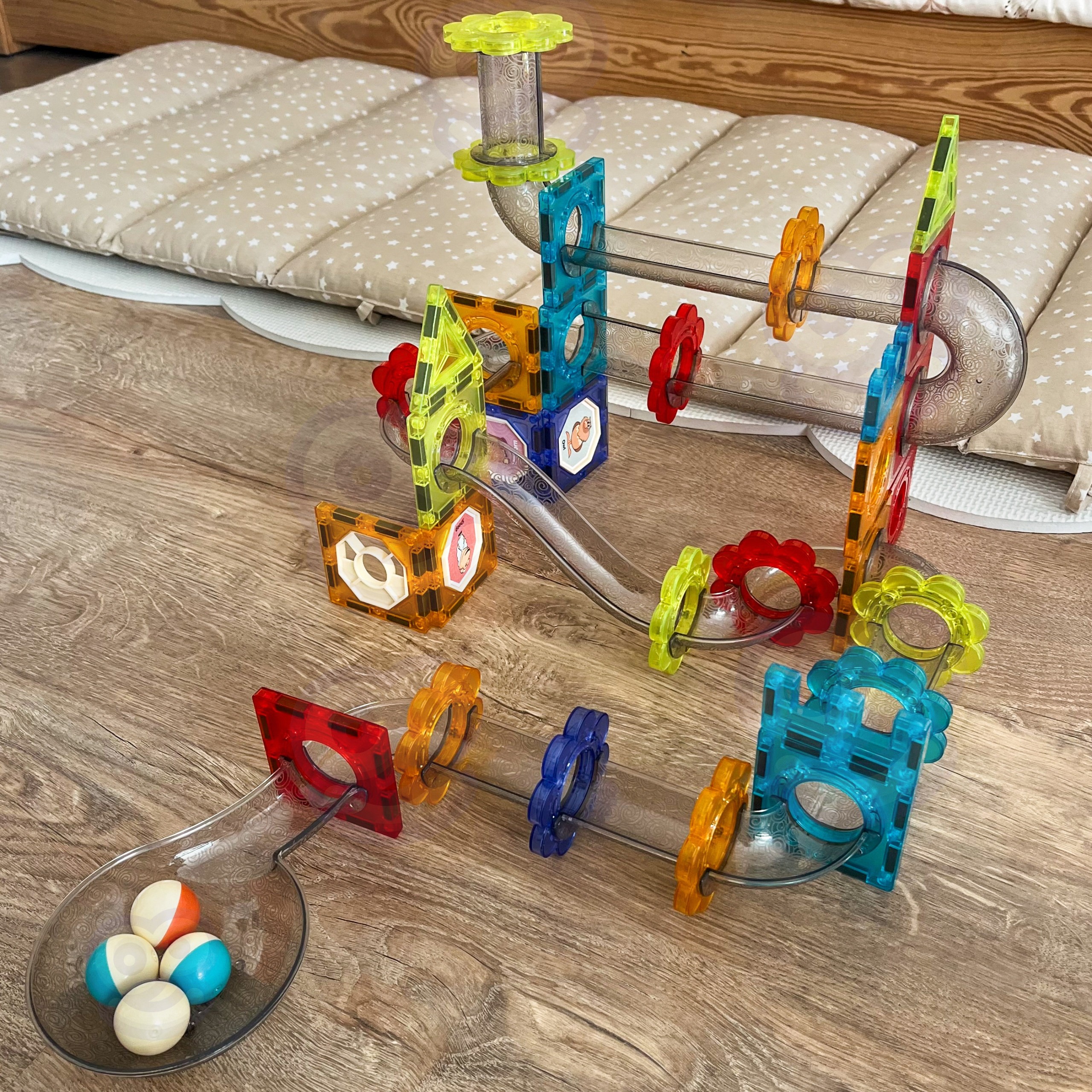 WOOPIE Magnetic Construction Blocks 3D Educational Set Ball Track 113 pcs. - Slika 5
