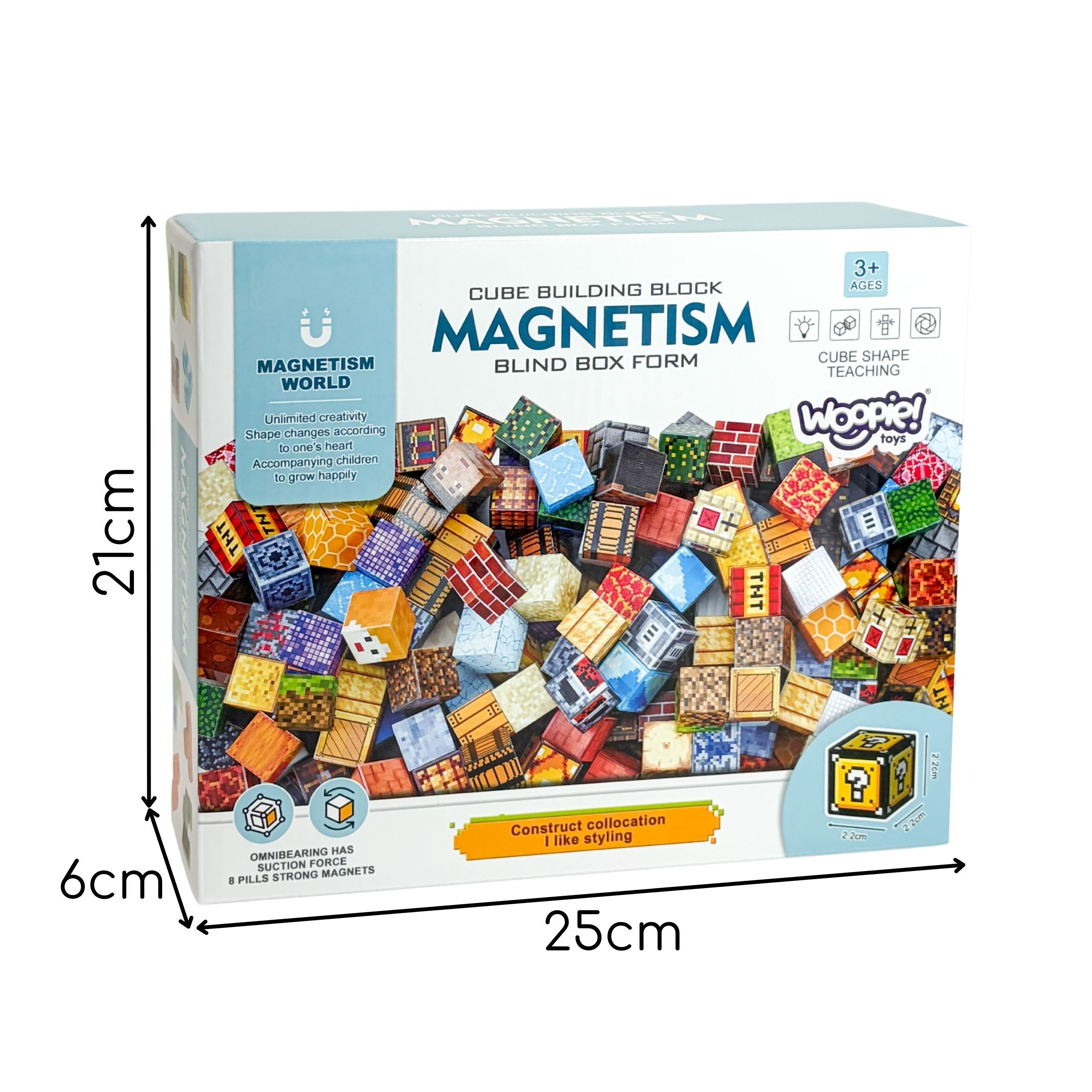 WOOPIE Magnetic Construction Blocks 3D Cubes Educational Set 63 pcs. - Slika 6