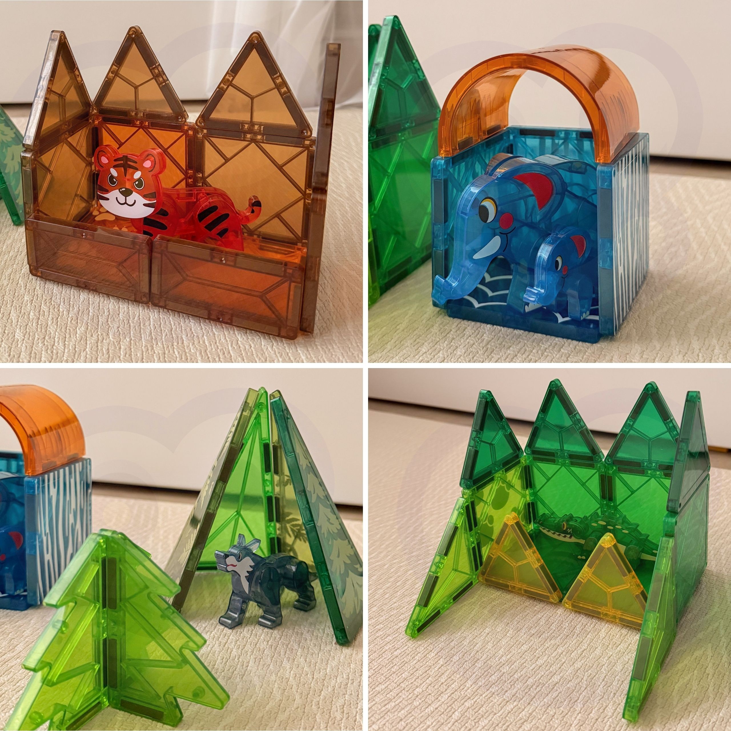 WOOPIE Magnetic Construction Blocks 3D Educational Set Jungle Animals 45pcs. - Slika 4