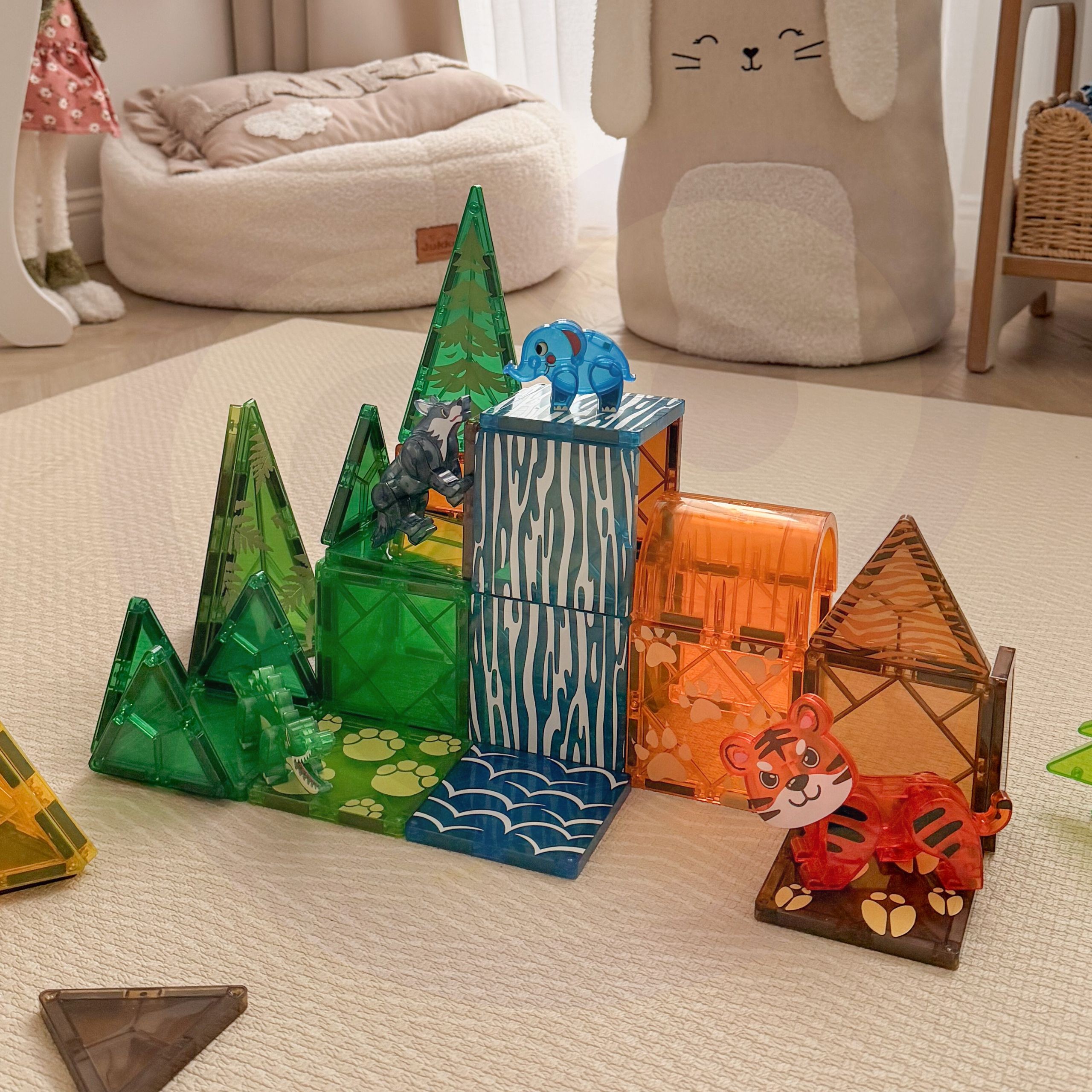 WOOPIE Magnetic Construction Blocks 3D Educational Set Jungle Animals 45pcs. - Slika 6