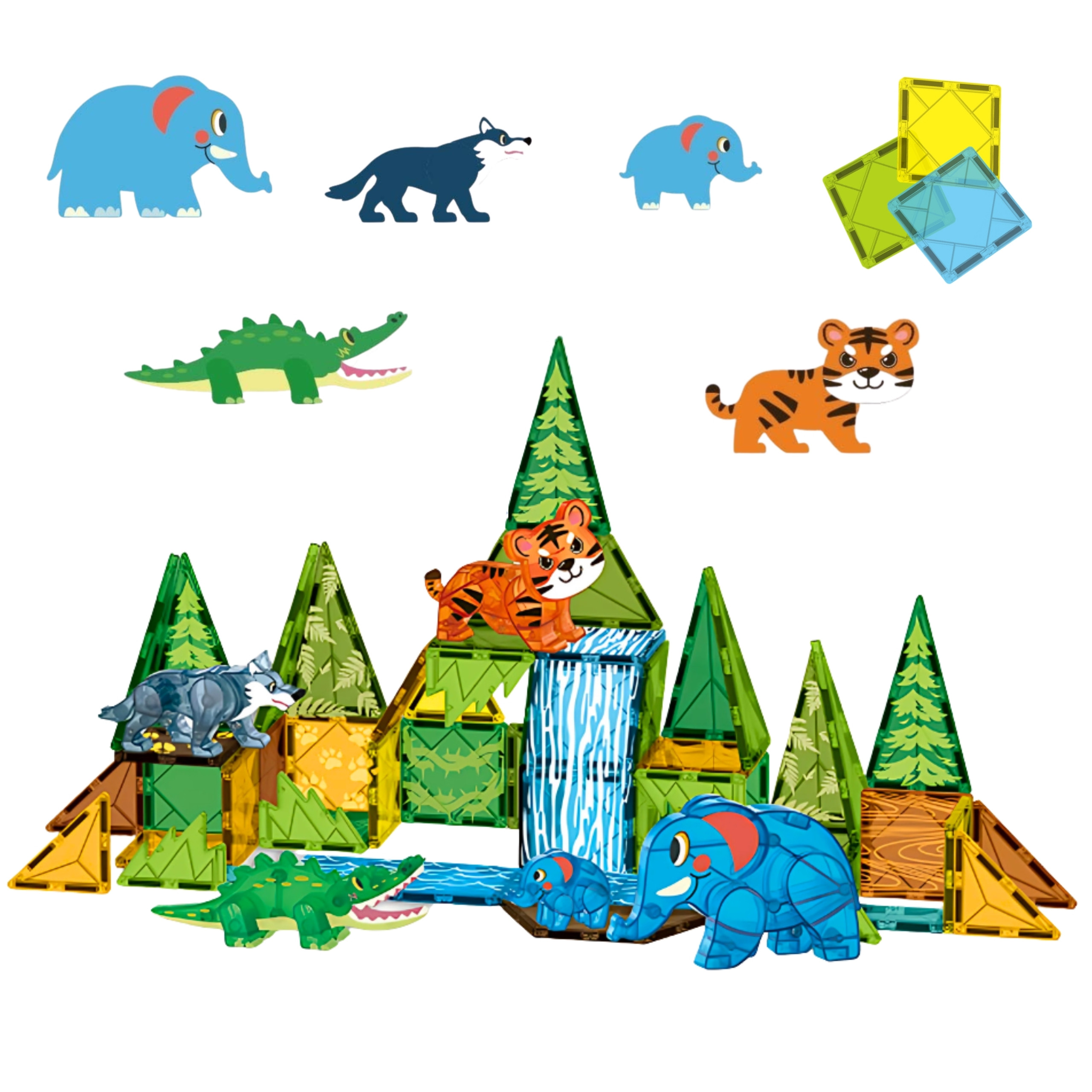 WOOPIE Magnetic Construction Blocks 3D Educational Set Jungle Animals 45pcs. - Slika 8